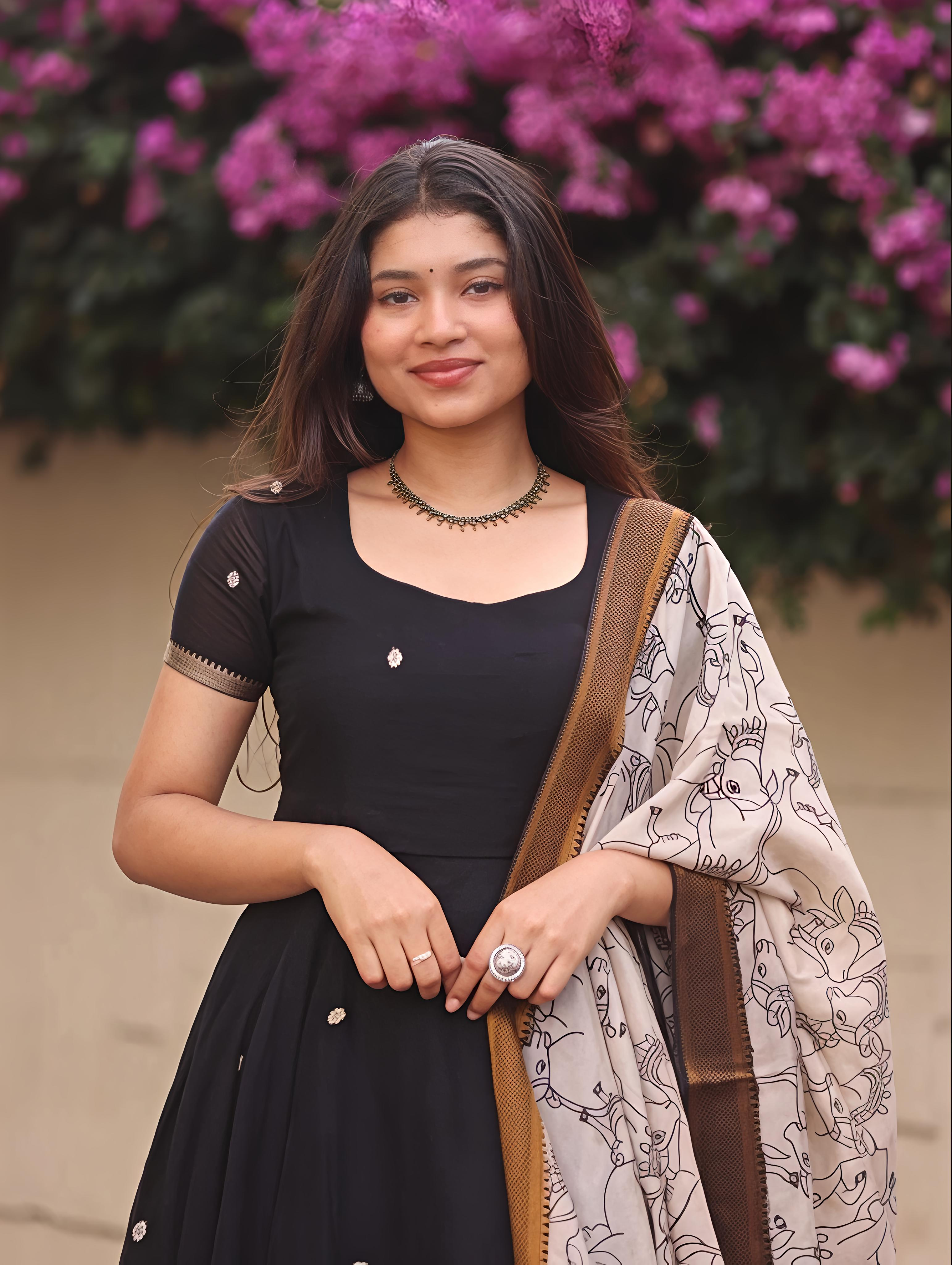 Vedha Narayanpet Kalamkari Anarkali Set