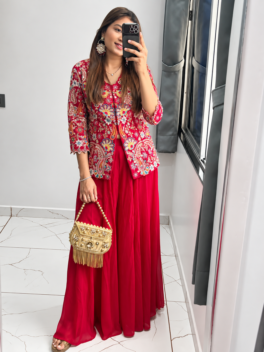 Rani Pink Sharara Style Cord Set