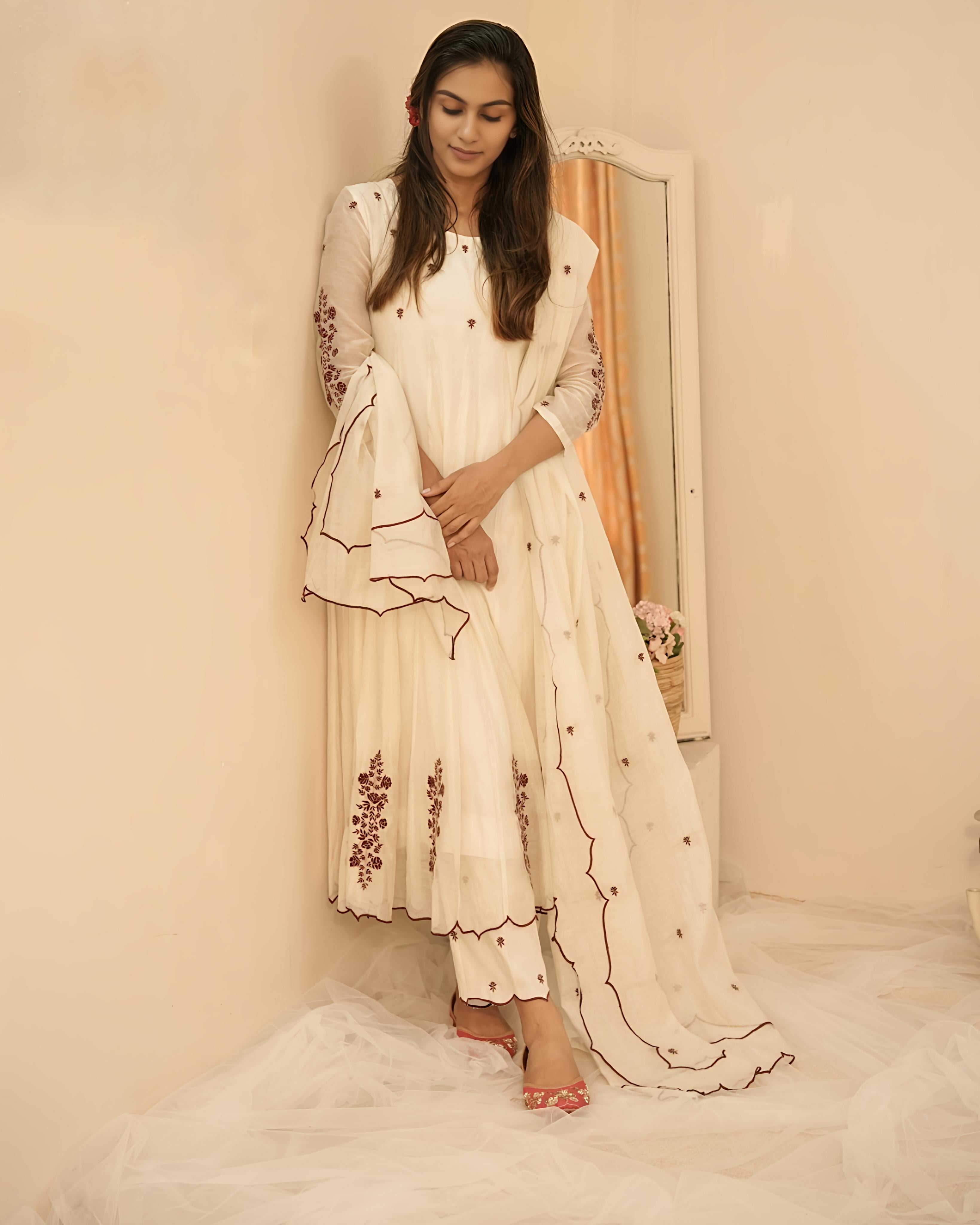 Off-White Bloom Anarkali Set
