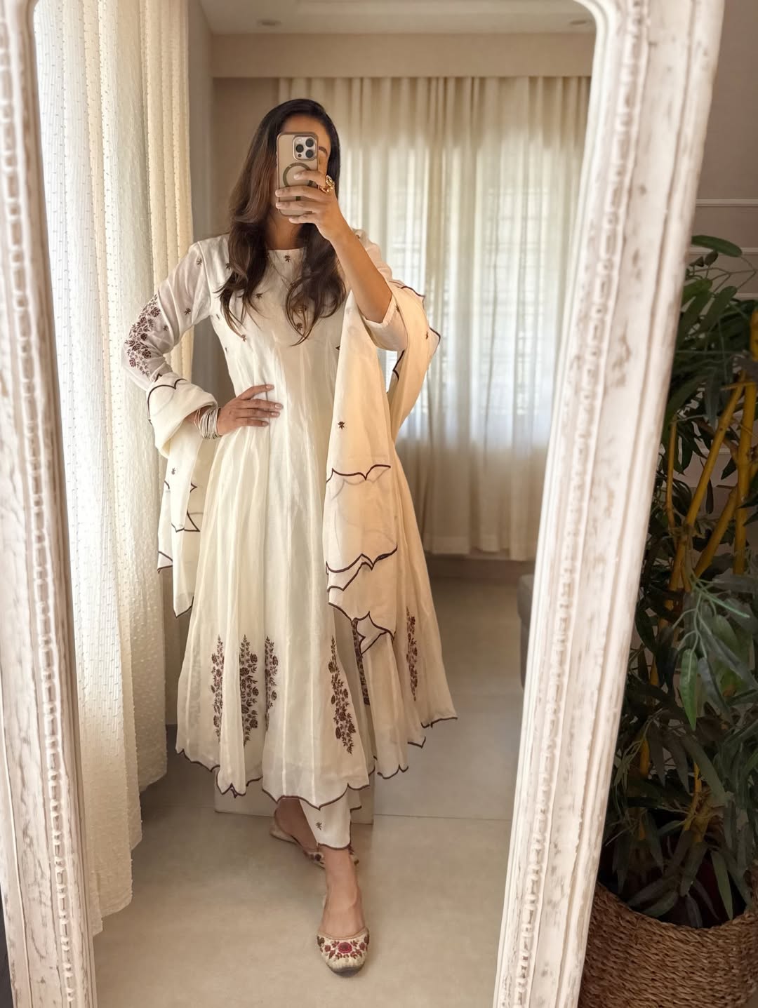 Ivory Bloom Anarkali Set