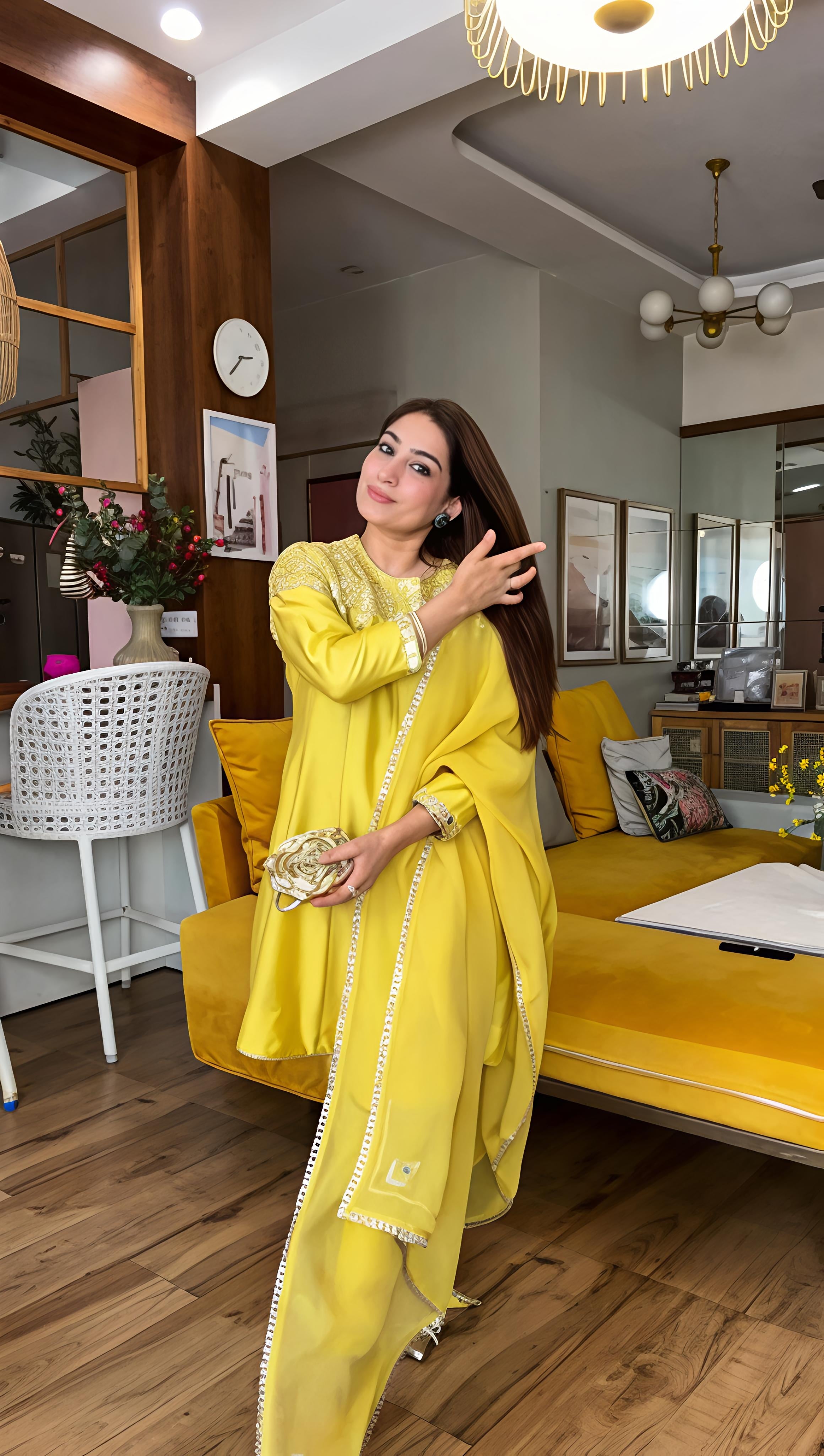 Yellow Embroidered Kurta Set