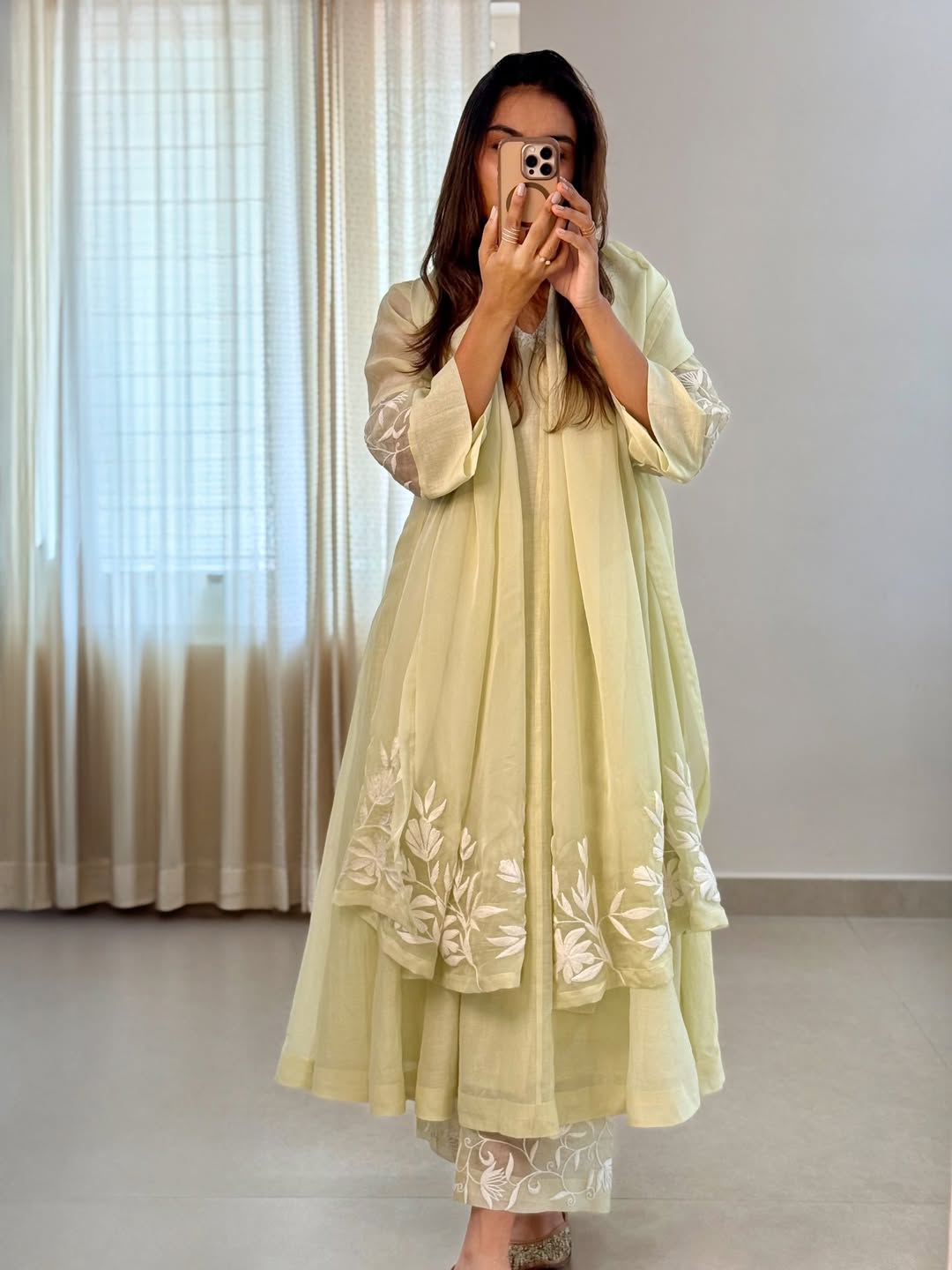 Mint Green Styled In Easy Shapes With Charming Suit