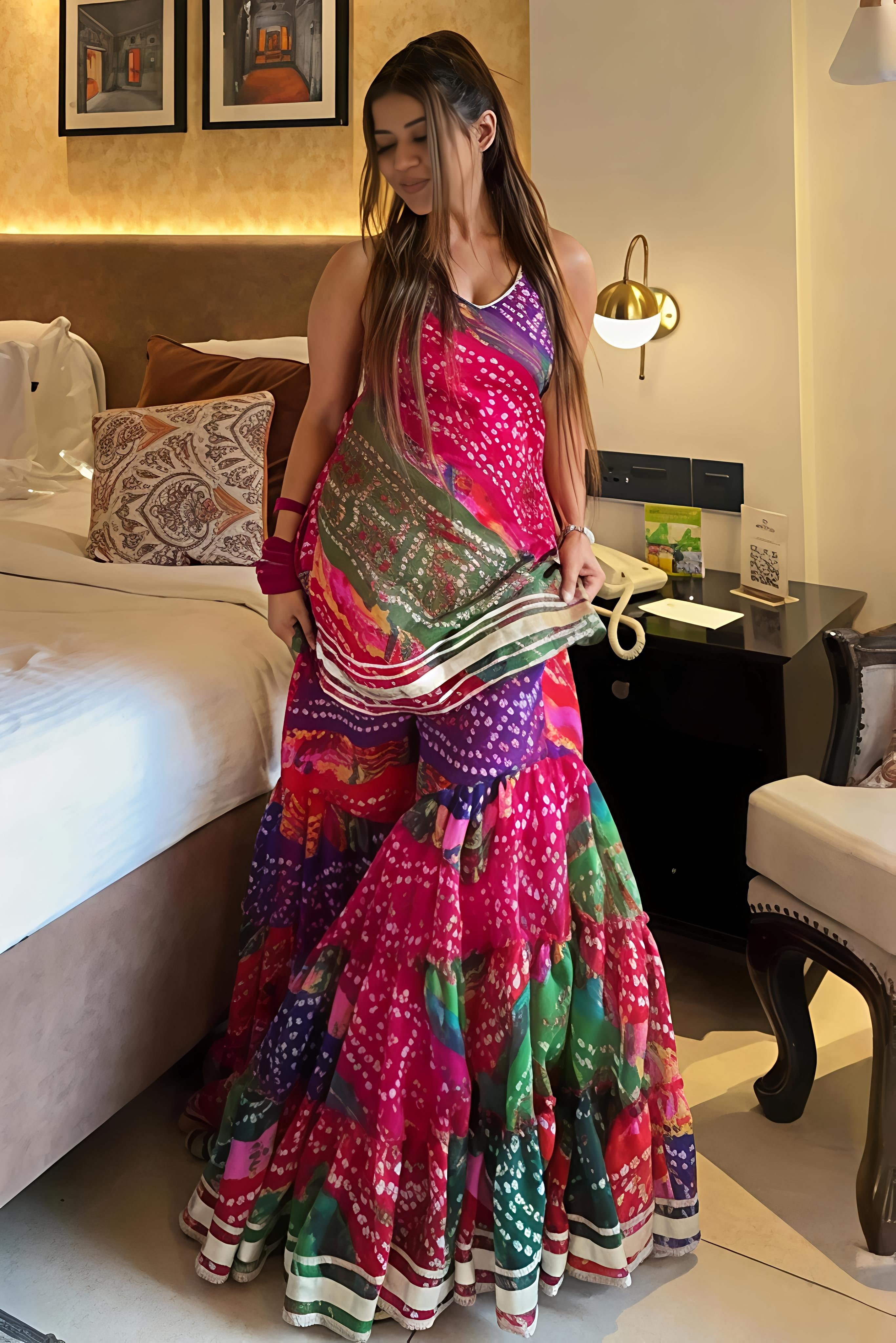 Bandhani Print Sharara Set