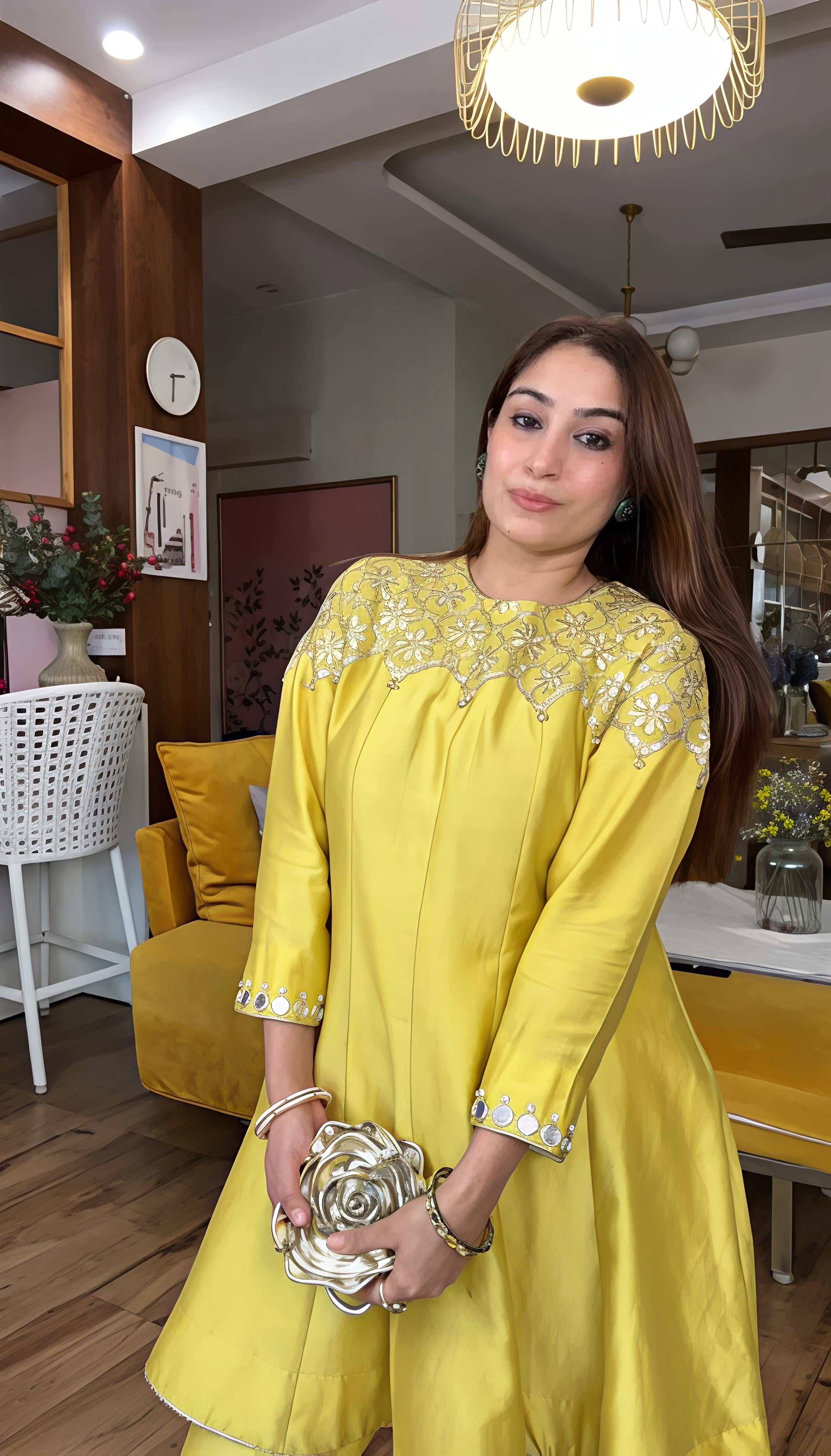Yellow Embroidered Kurta Set