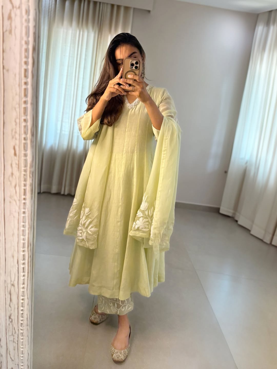 Mint Green Styled In Easy Shapes With Charming Suit