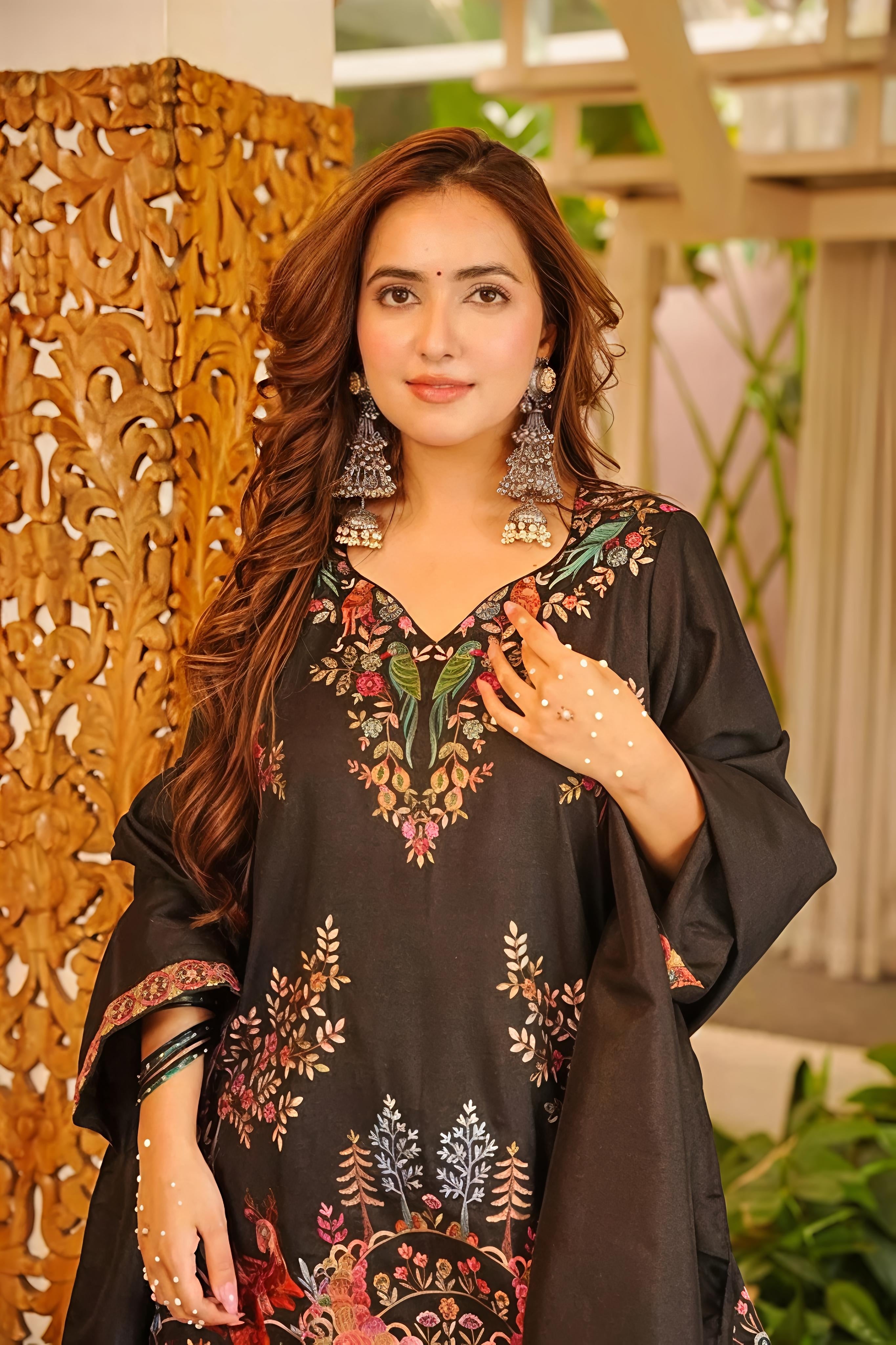 Luxury Roman Silk Printed Kurta Set