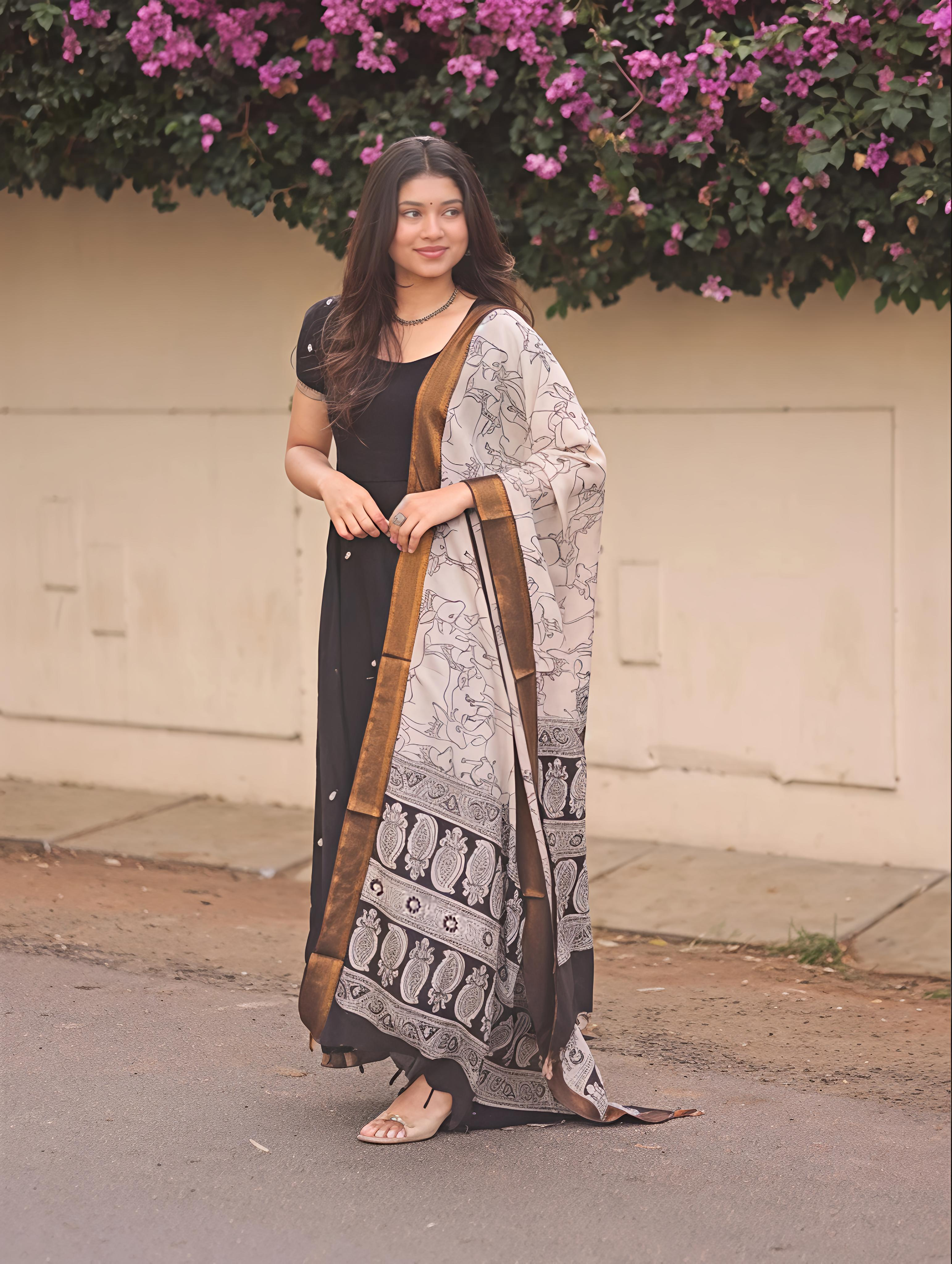 Vedha Narayanpet Kalamkari Anarkali Set