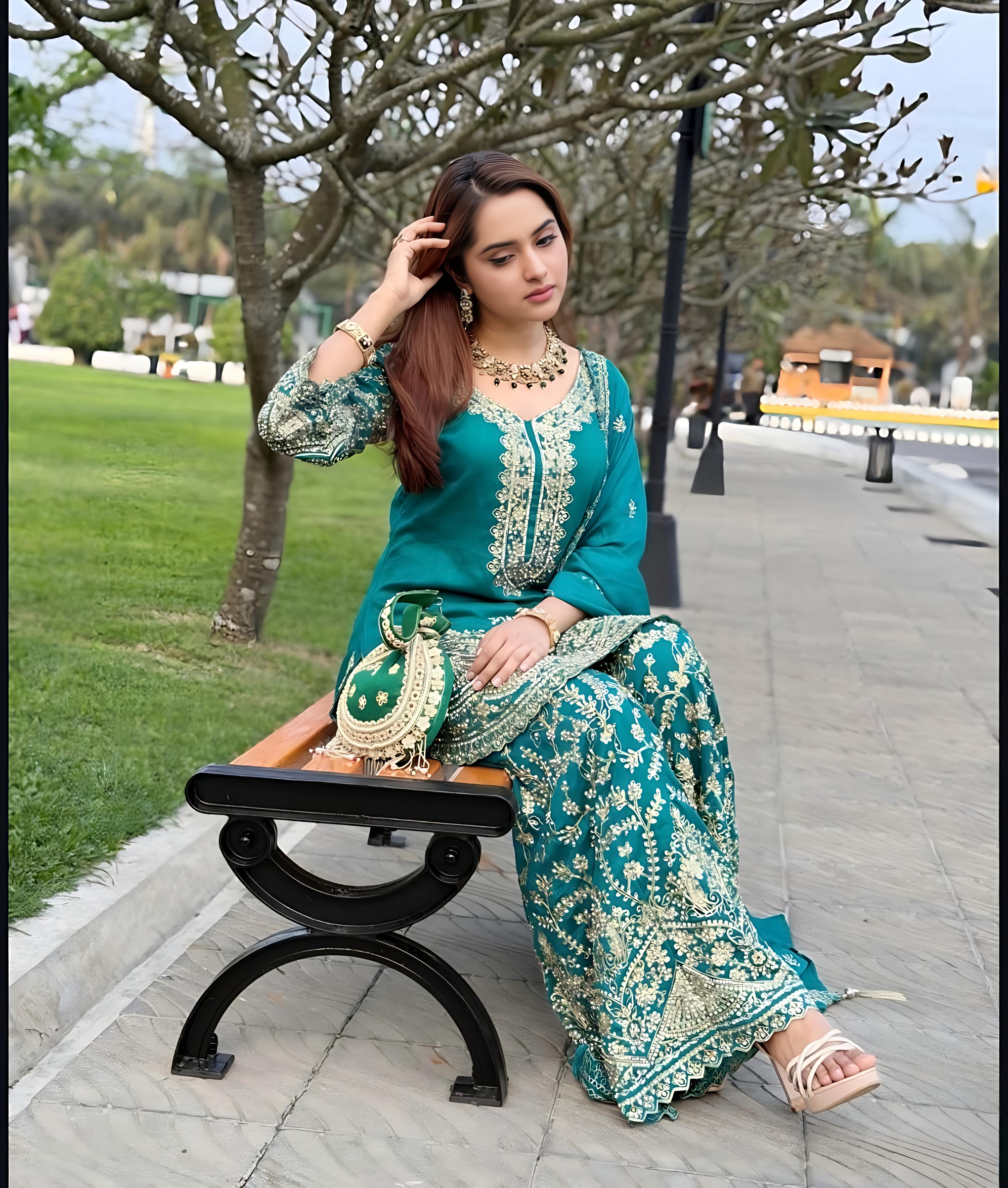 Pakistani-Style Heavy Embroidered Suit