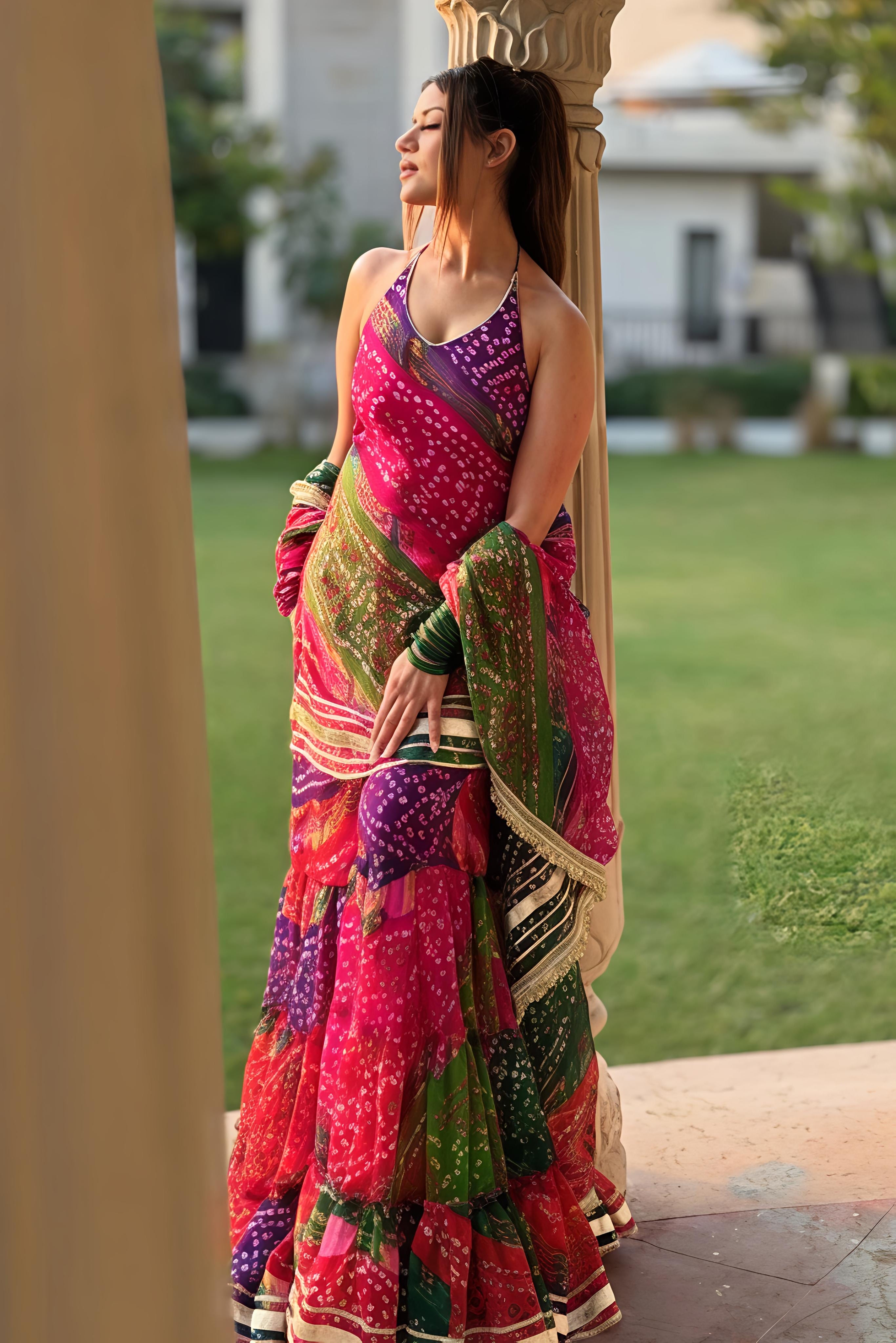 Bandhani Print Sharara Set