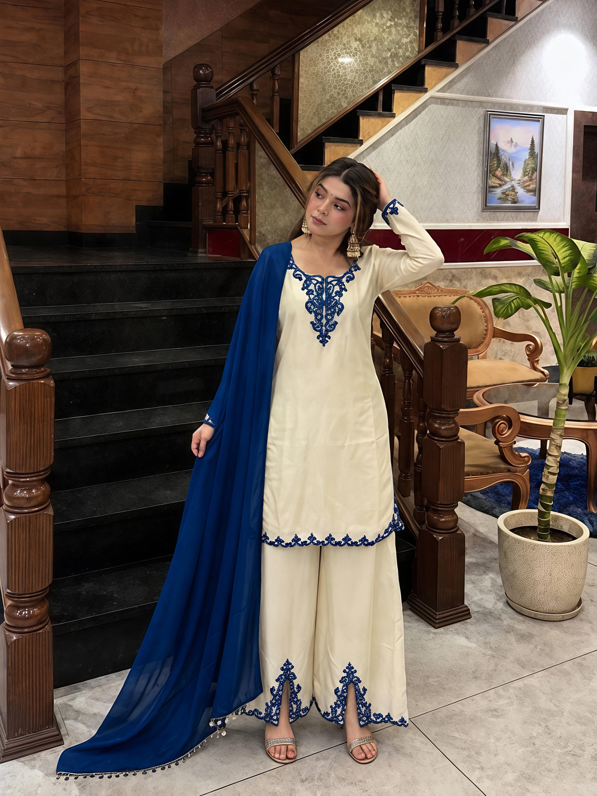 Off-White Kurta Palazzo Set
