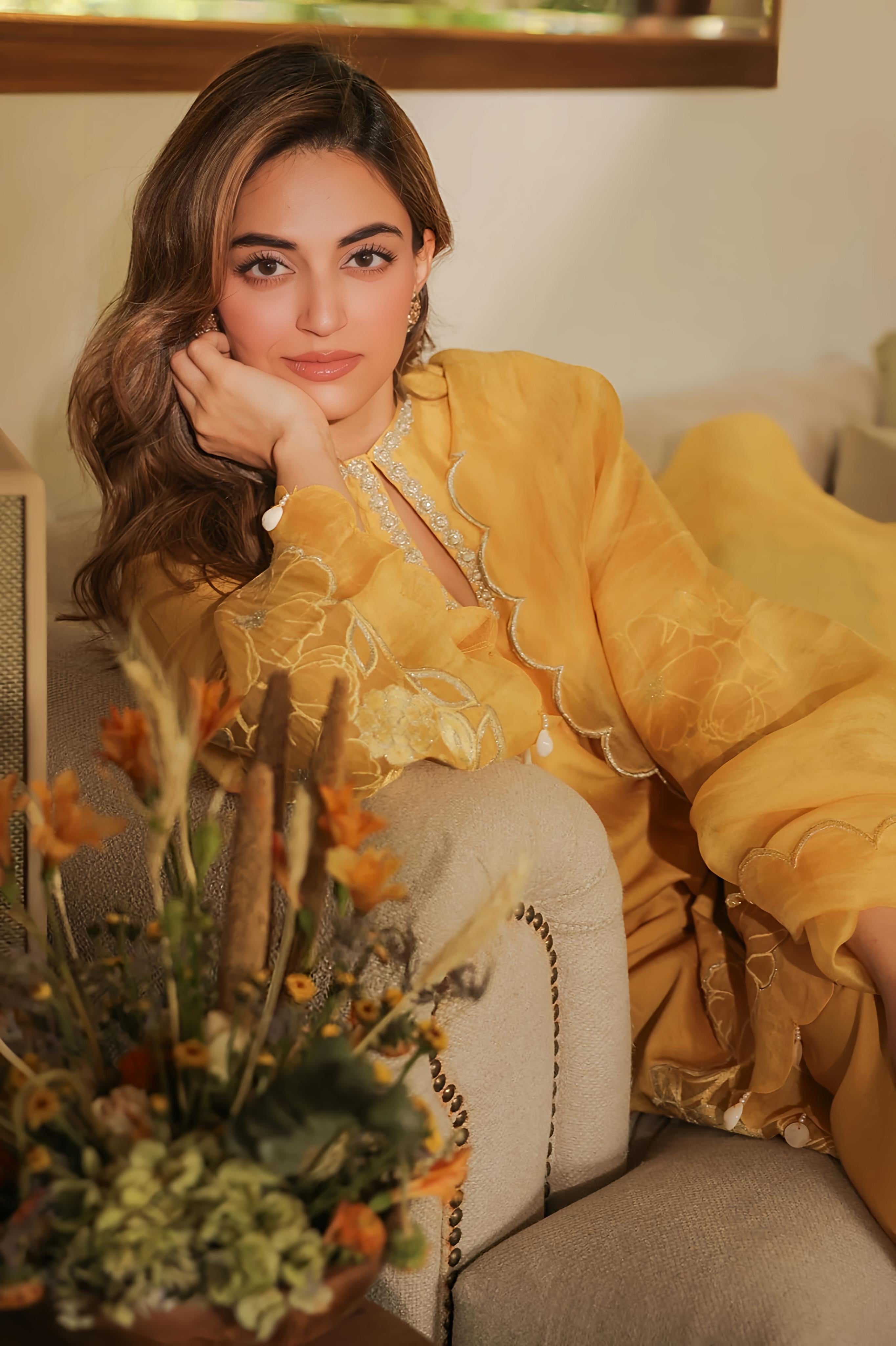 Mustard Yellow Embroidered Kurta Set