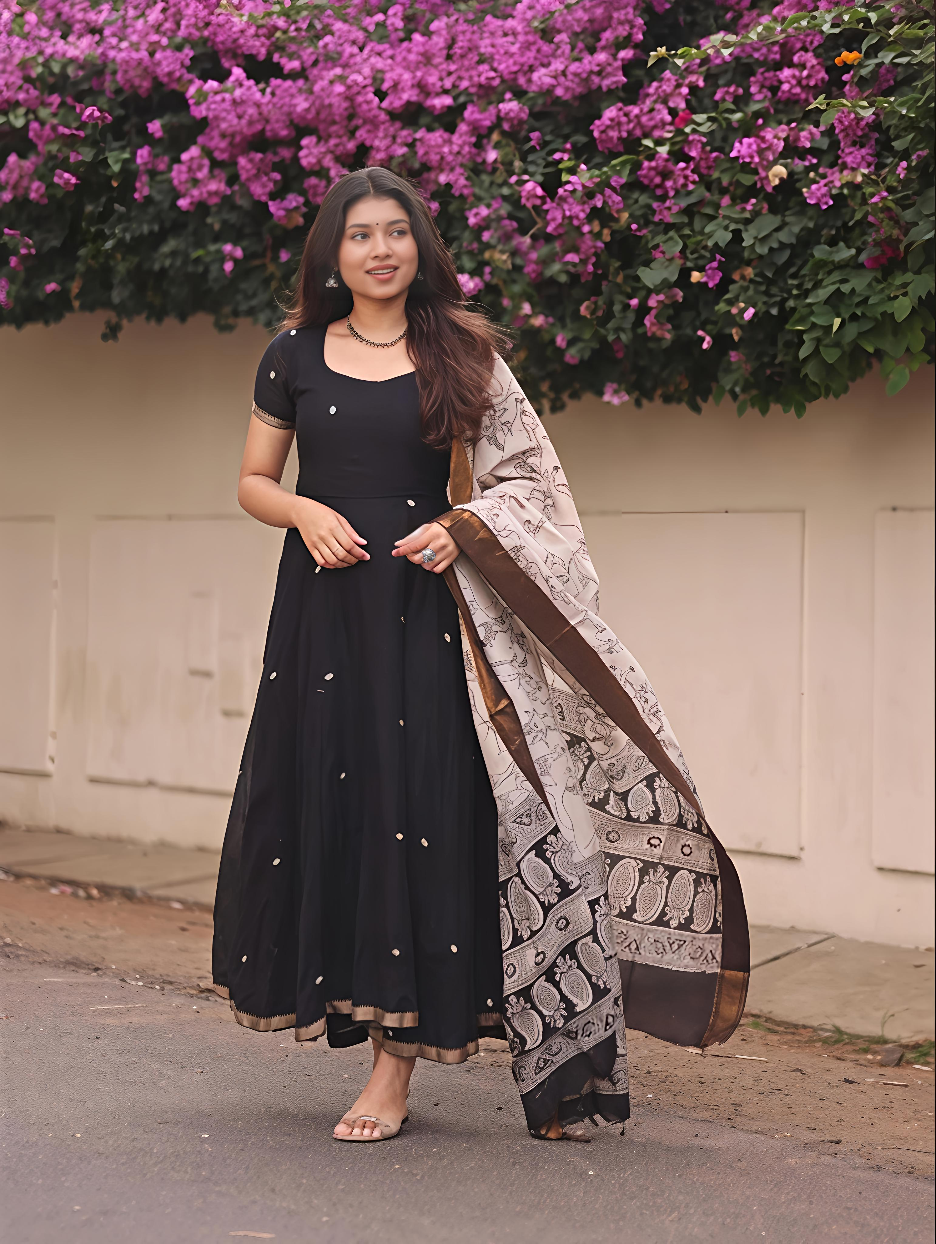 Vedha Narayanpet Kalamkari Anarkali Set