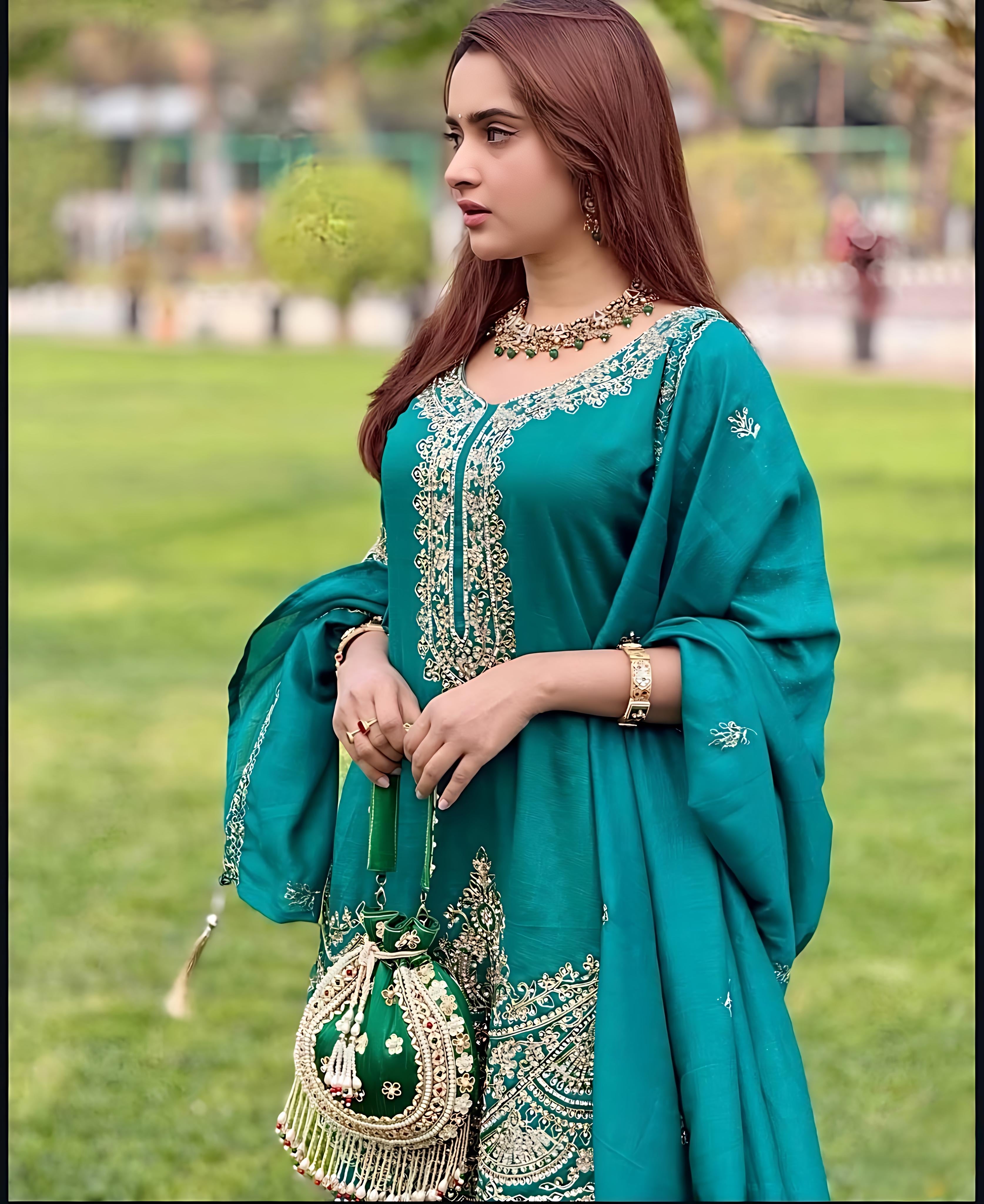 Pakistani-Style Heavy Embroidered Suit