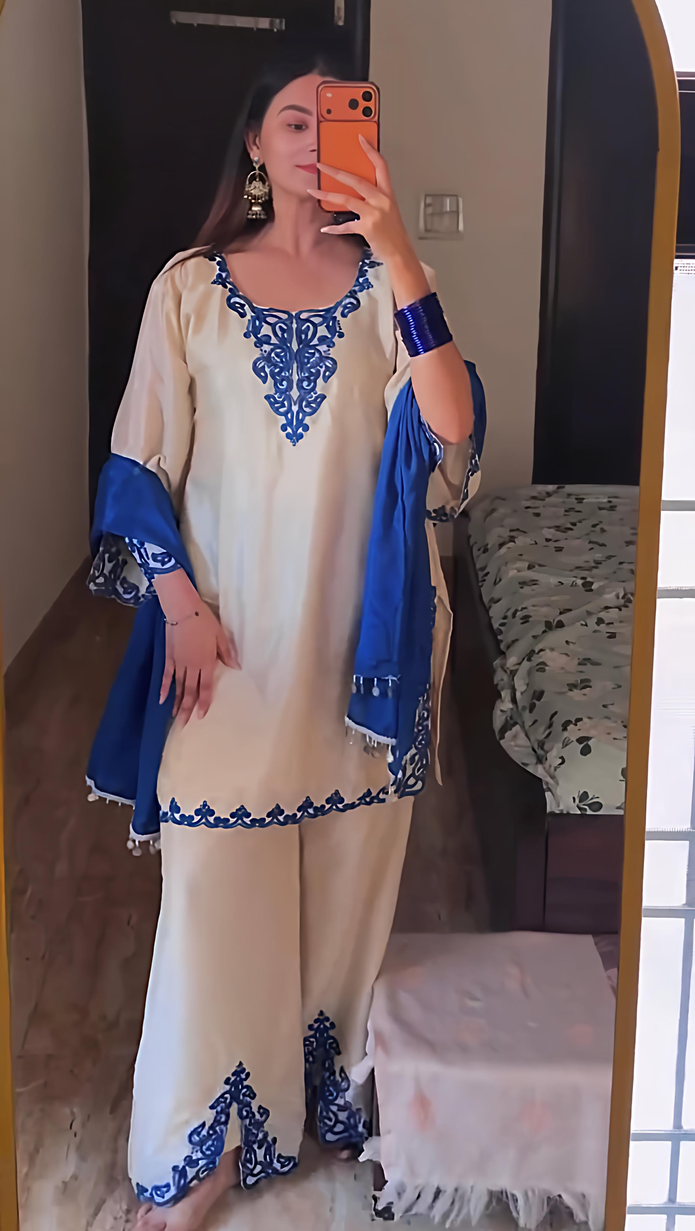 Off-White Kurta Palazzo Set