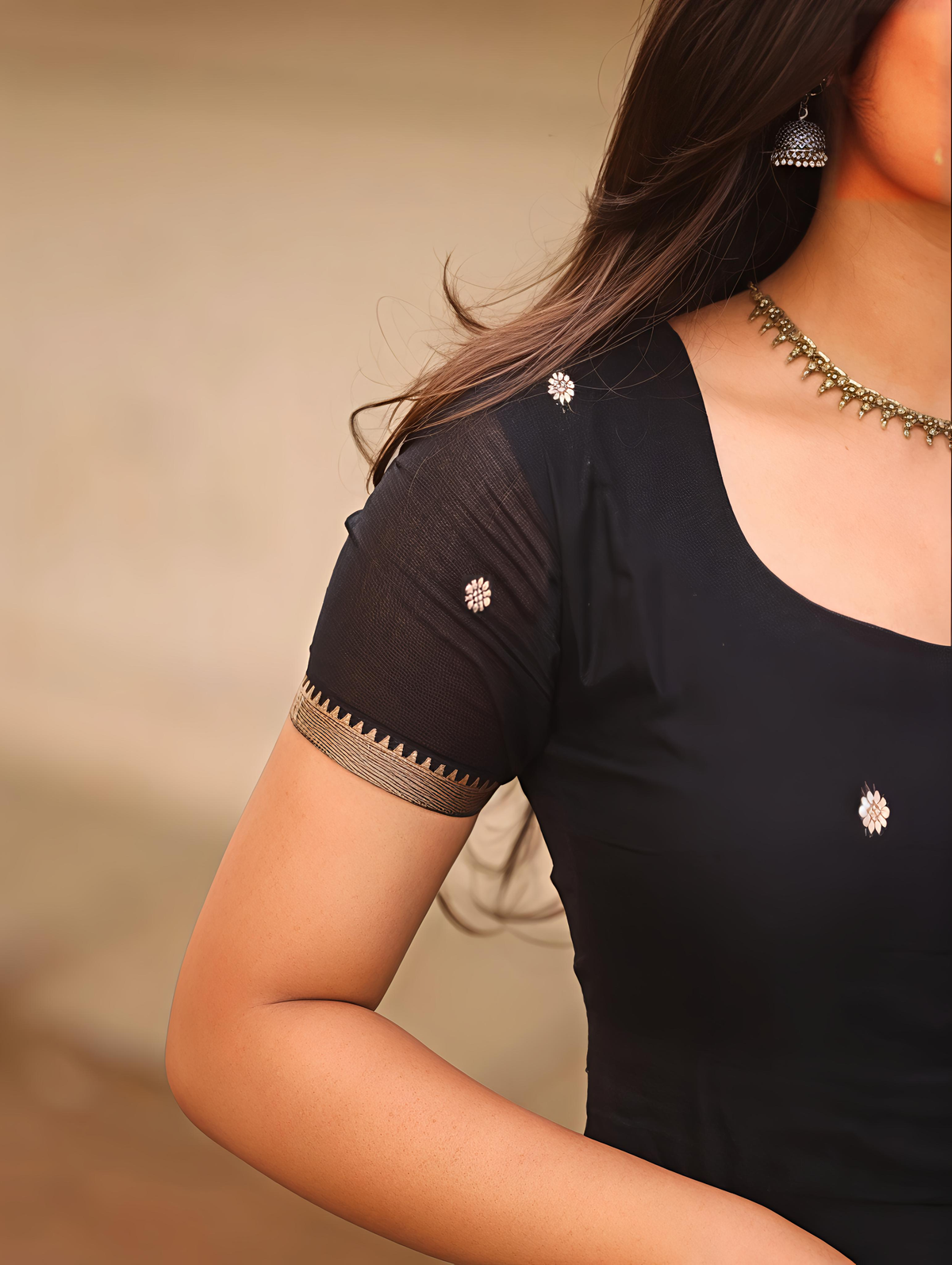 Vedha Narayanpet Black Anarkali Set