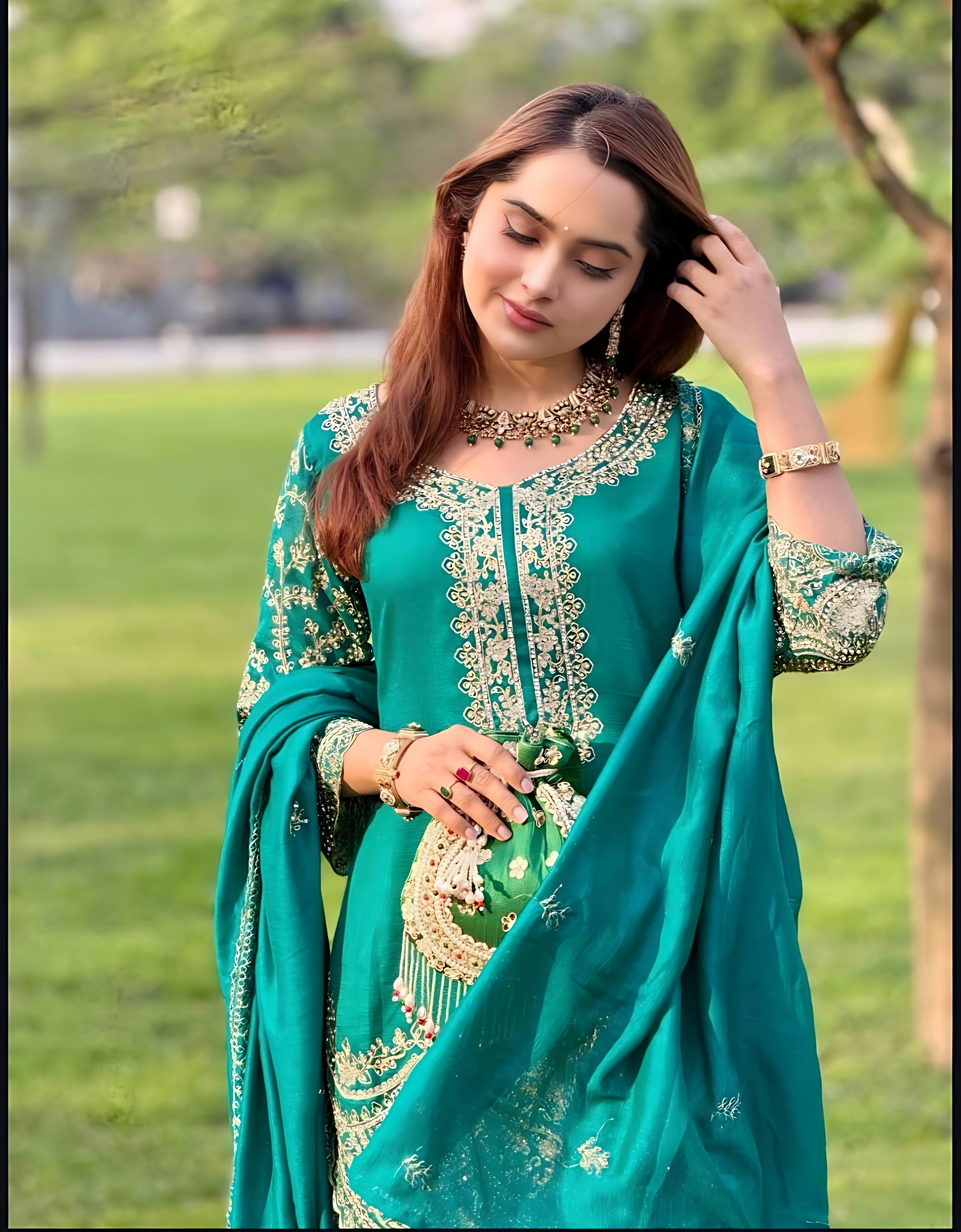 Pakistani-Style Heavy Embroidered Suit