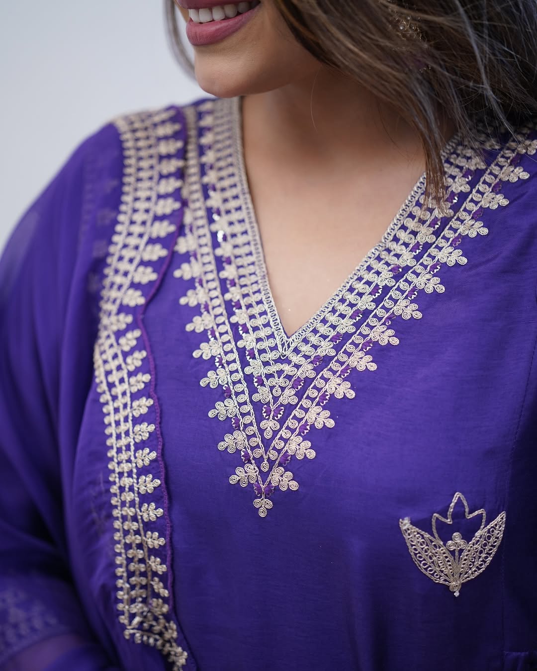 Chanderi Silk Anarkali Suit Set