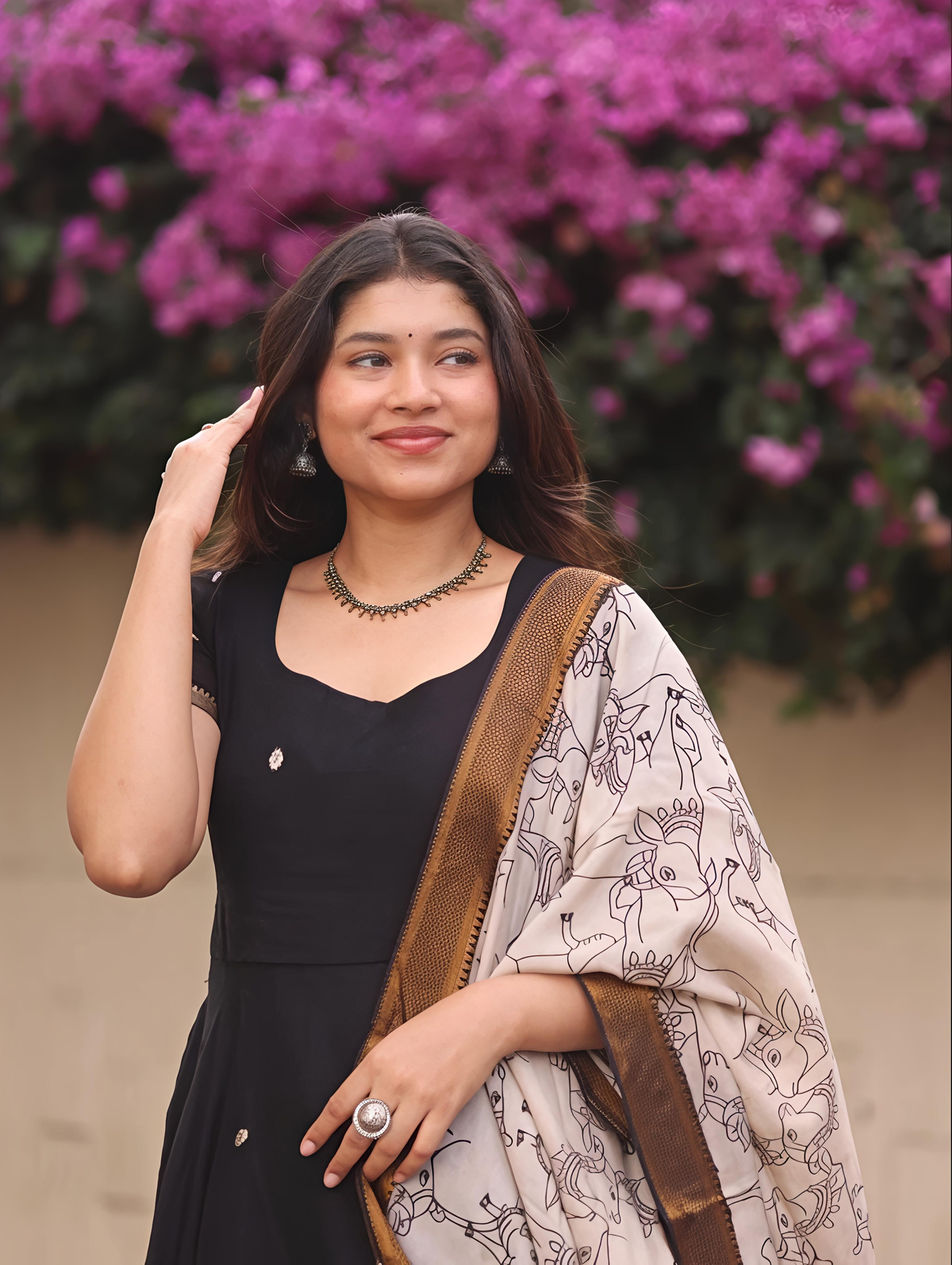 Vedha Narayanpet Kalamkari Anarkali Set