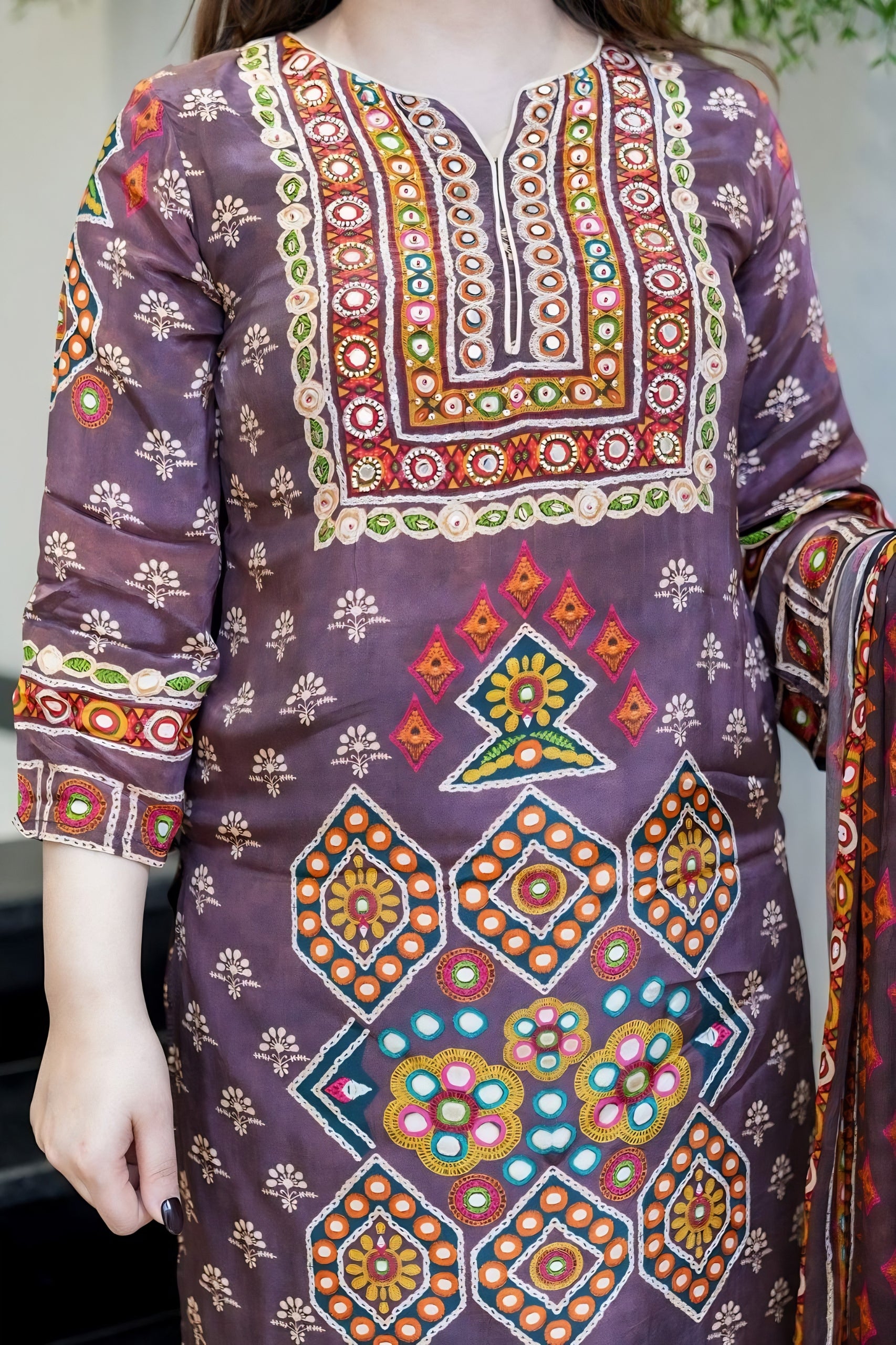 Designer Pure Burbary Silk Kurta Set
