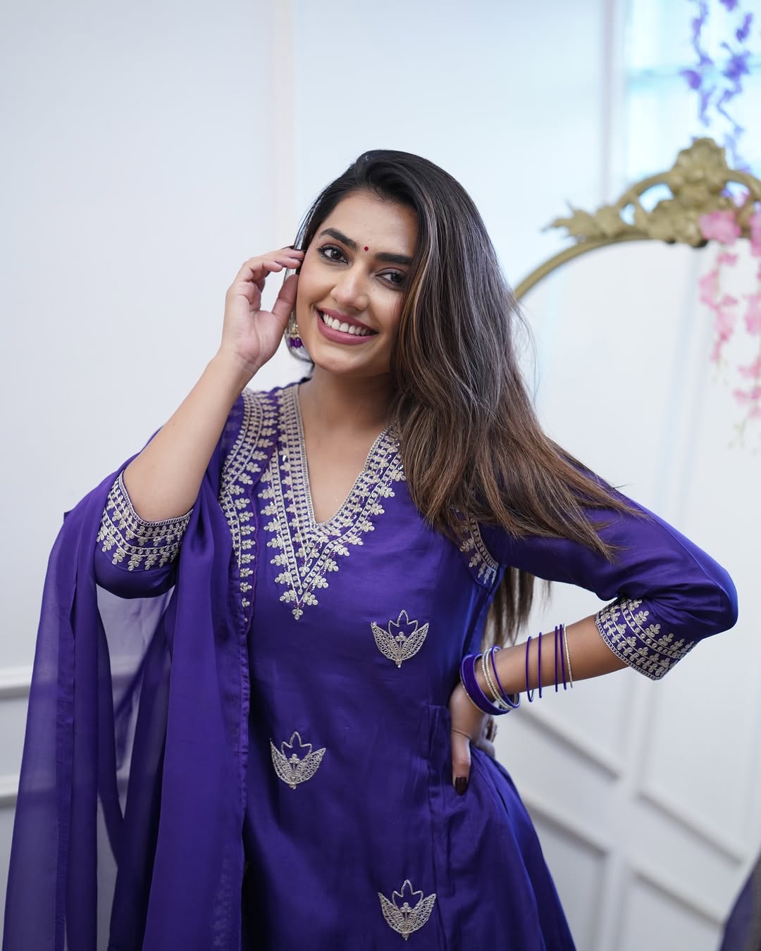 Chanderi Silk Anarkali Suit Set
