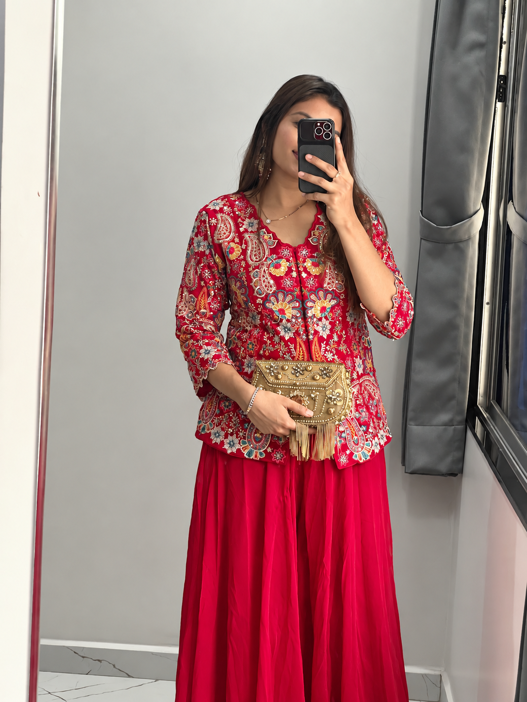 Rani Pink Sharara Style Cord Set