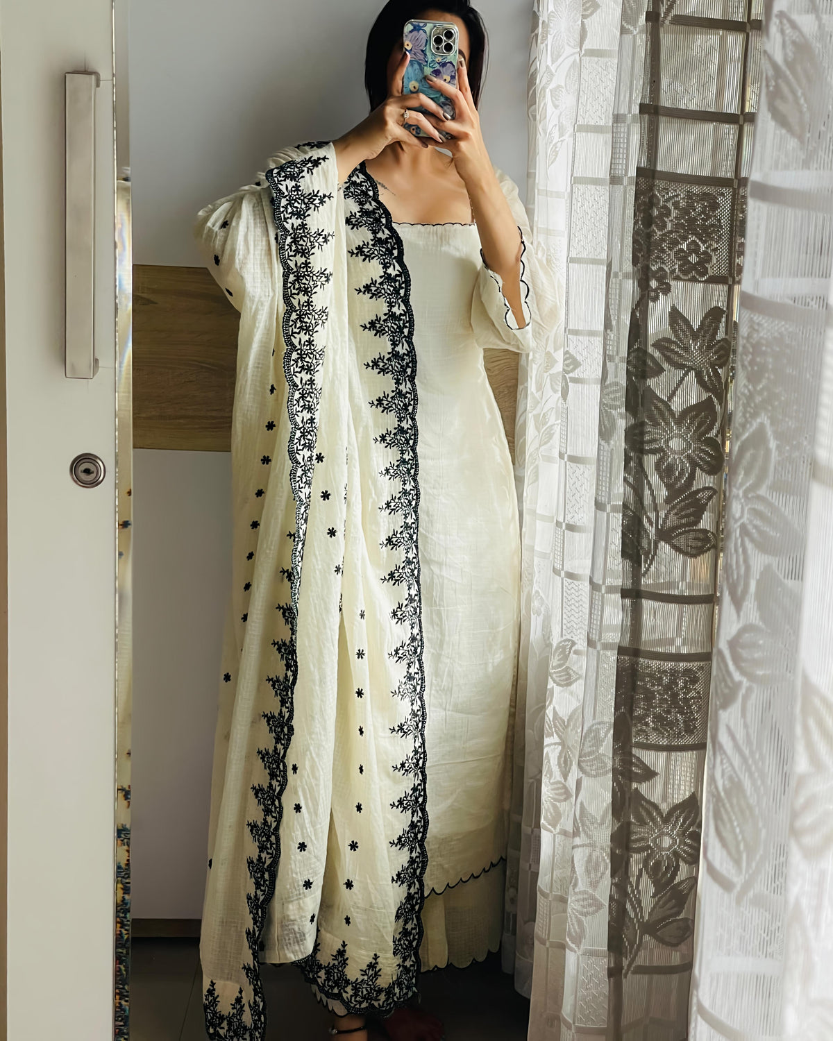Kota Check Cotton Suit Set