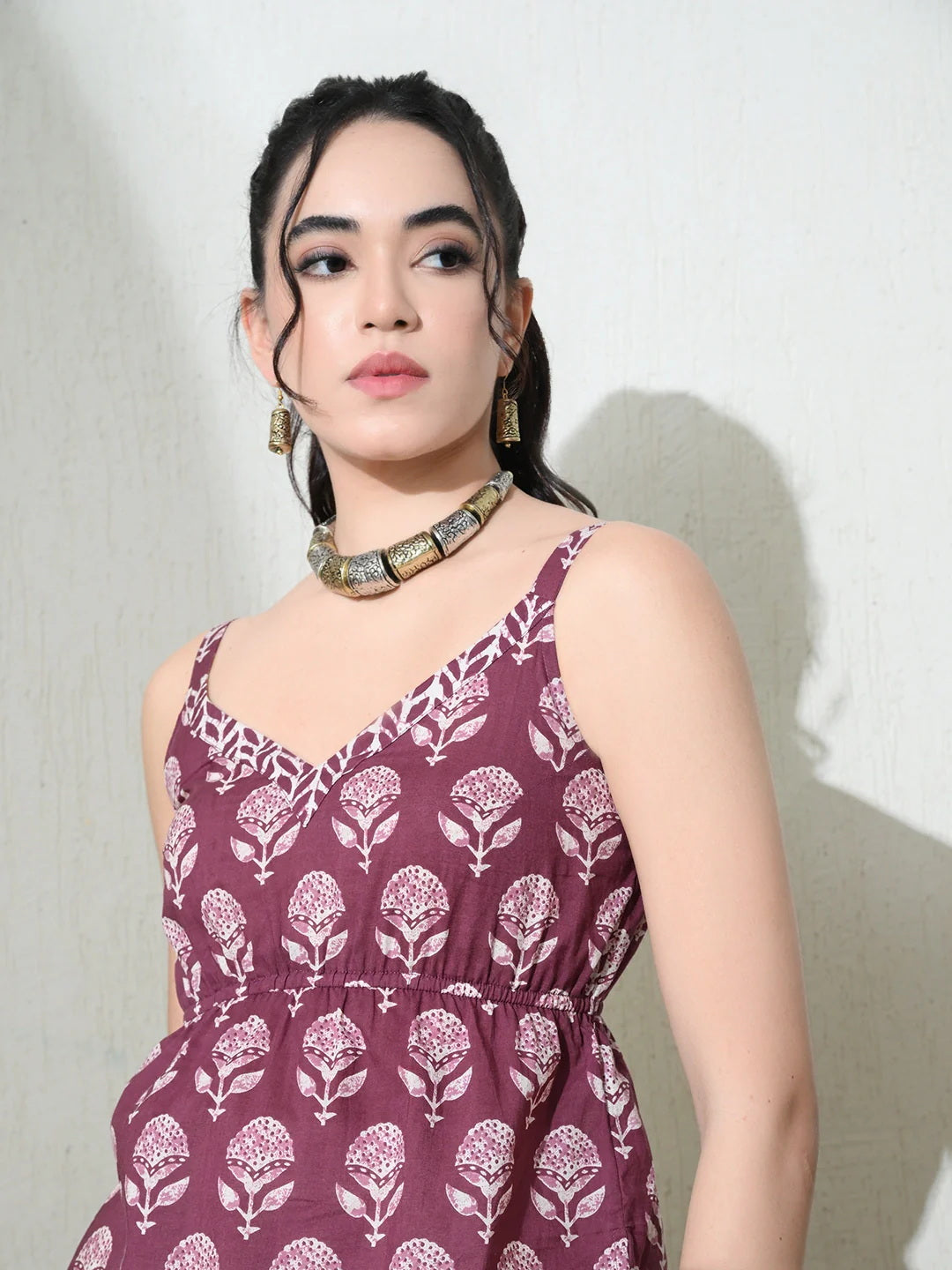 Kaashi Neel Purple Peplum Top