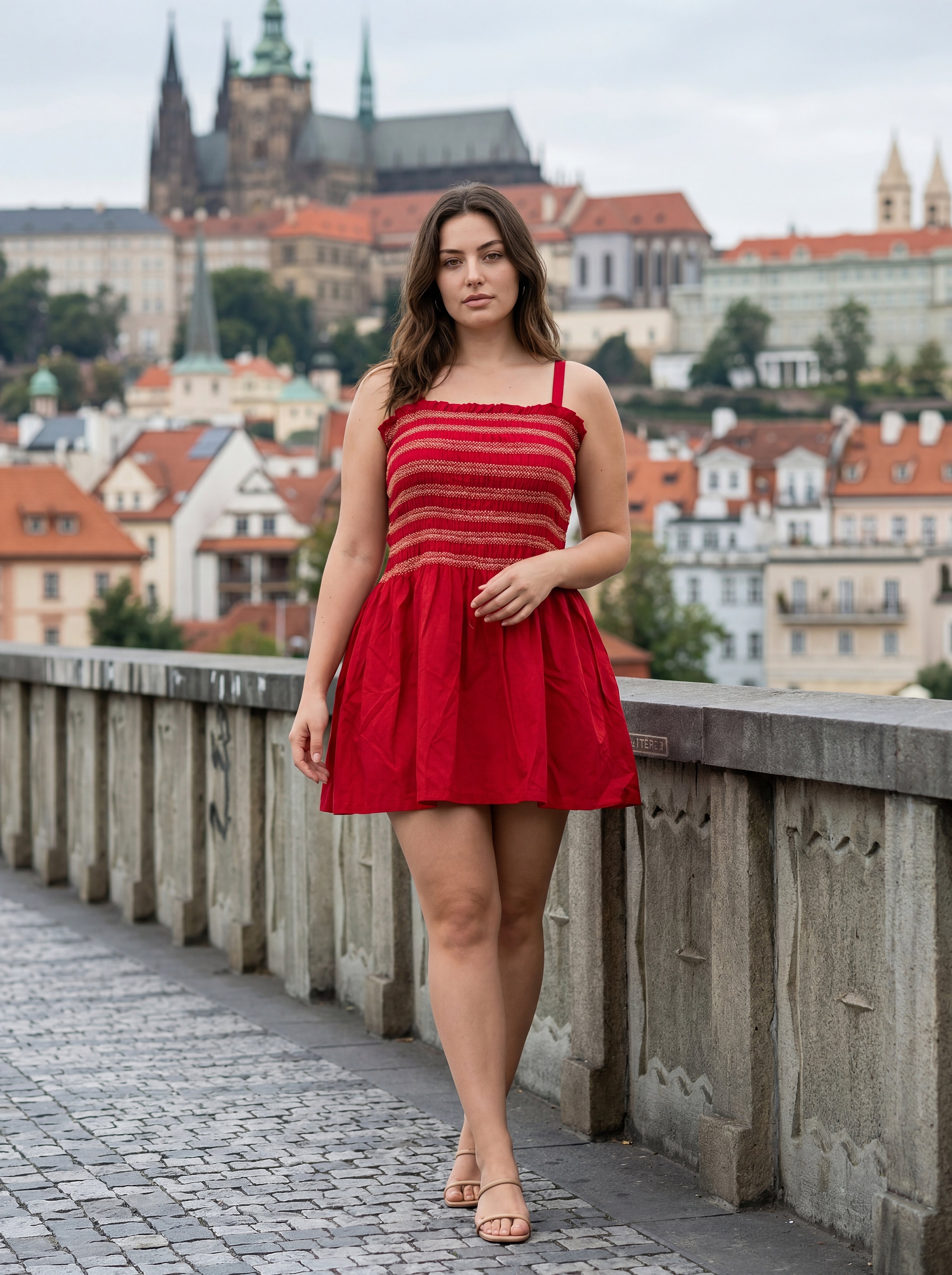 Pink Gajari Soft Rayon Slub Mini Dress