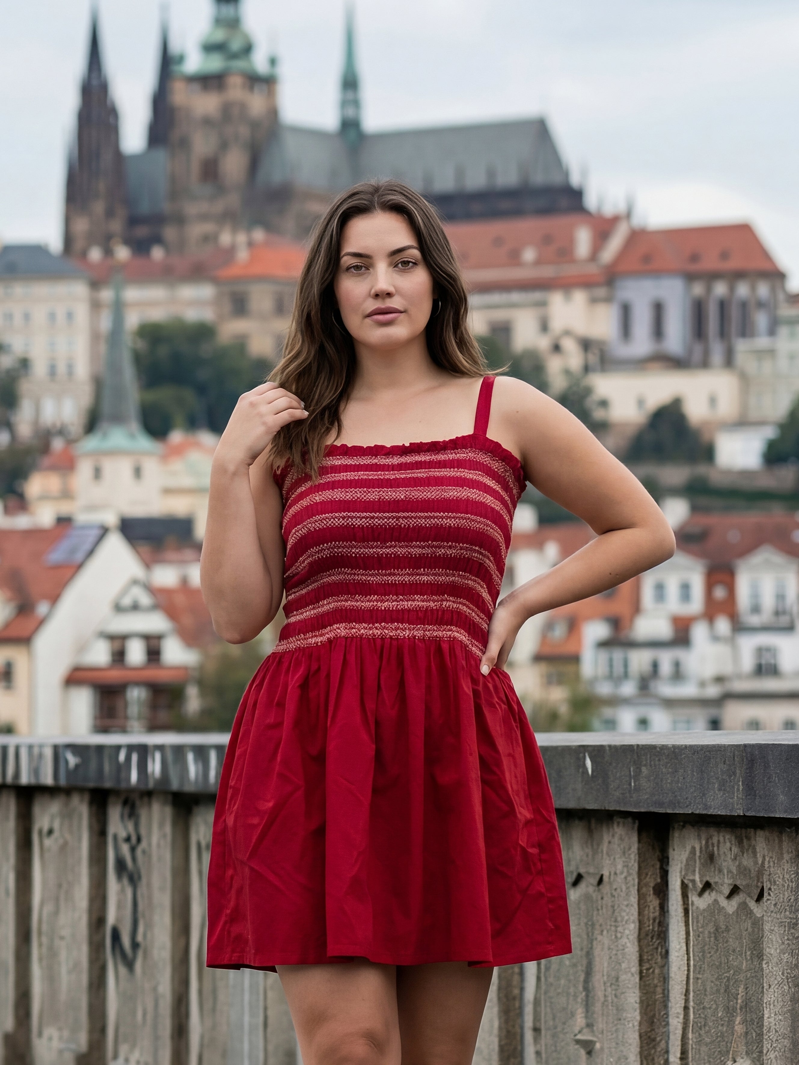 Pink Gajari Soft Rayon Slub Mini Dress