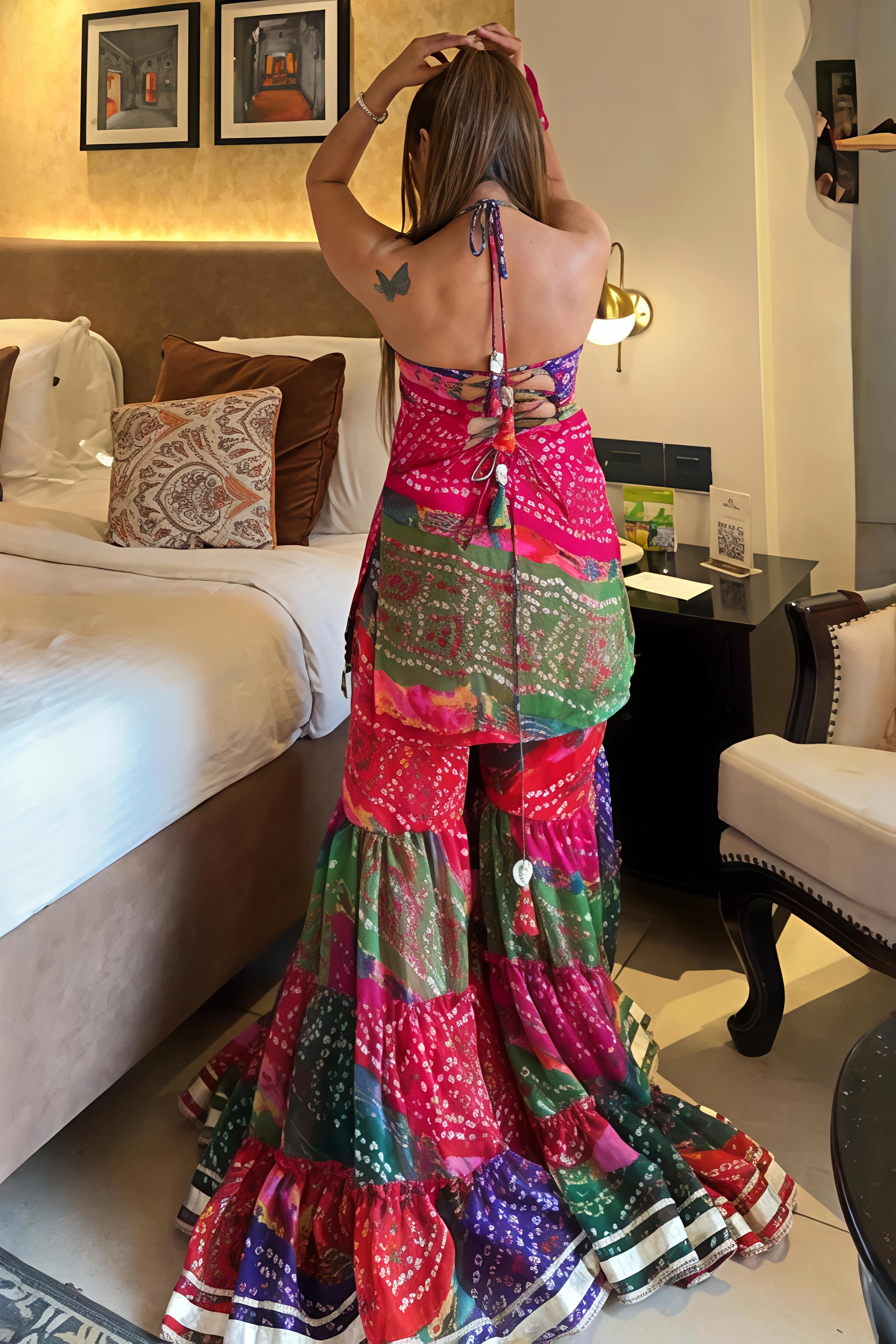 Bandhani Print Sharara Set