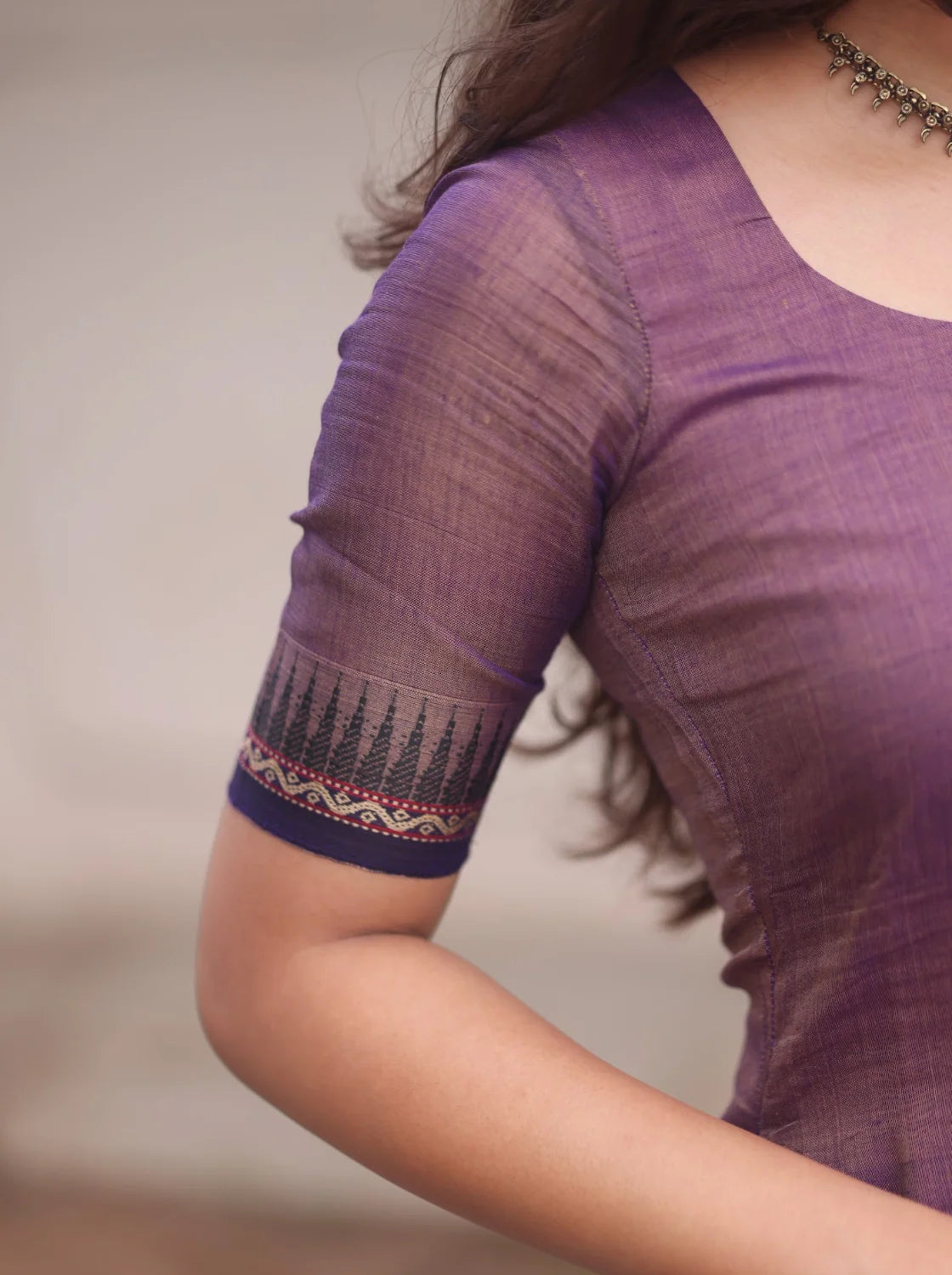 Lilac Narayanpet Cotton A-Line Suit Set