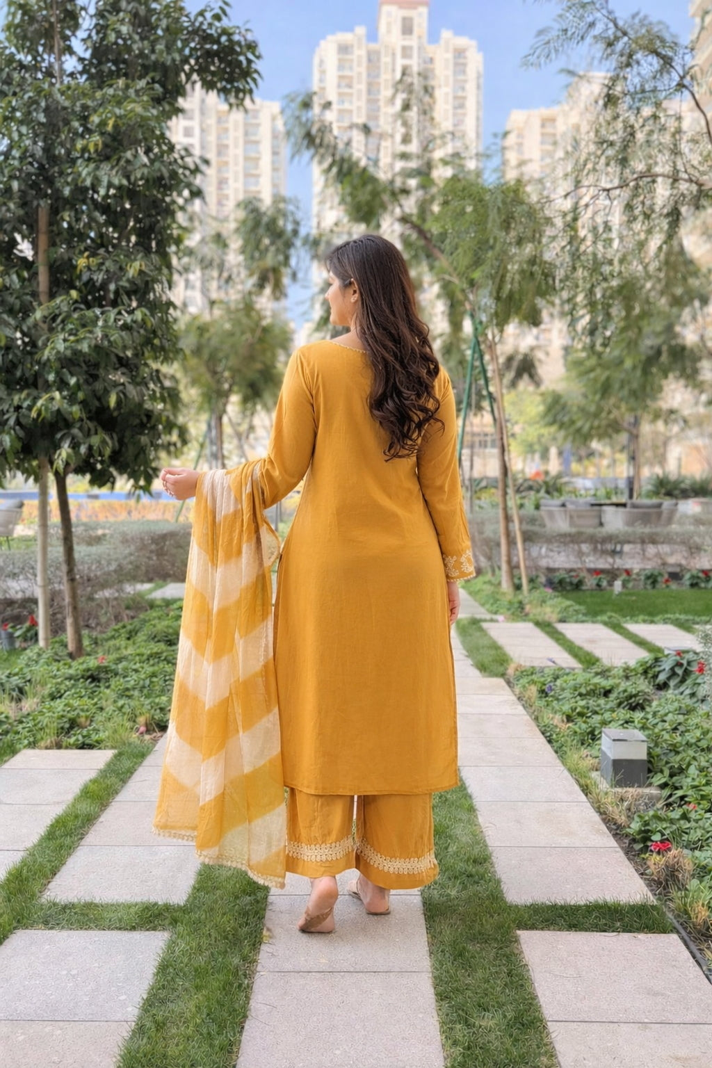 Roman Silk Embroidered Kurti Pant Dupatta Set