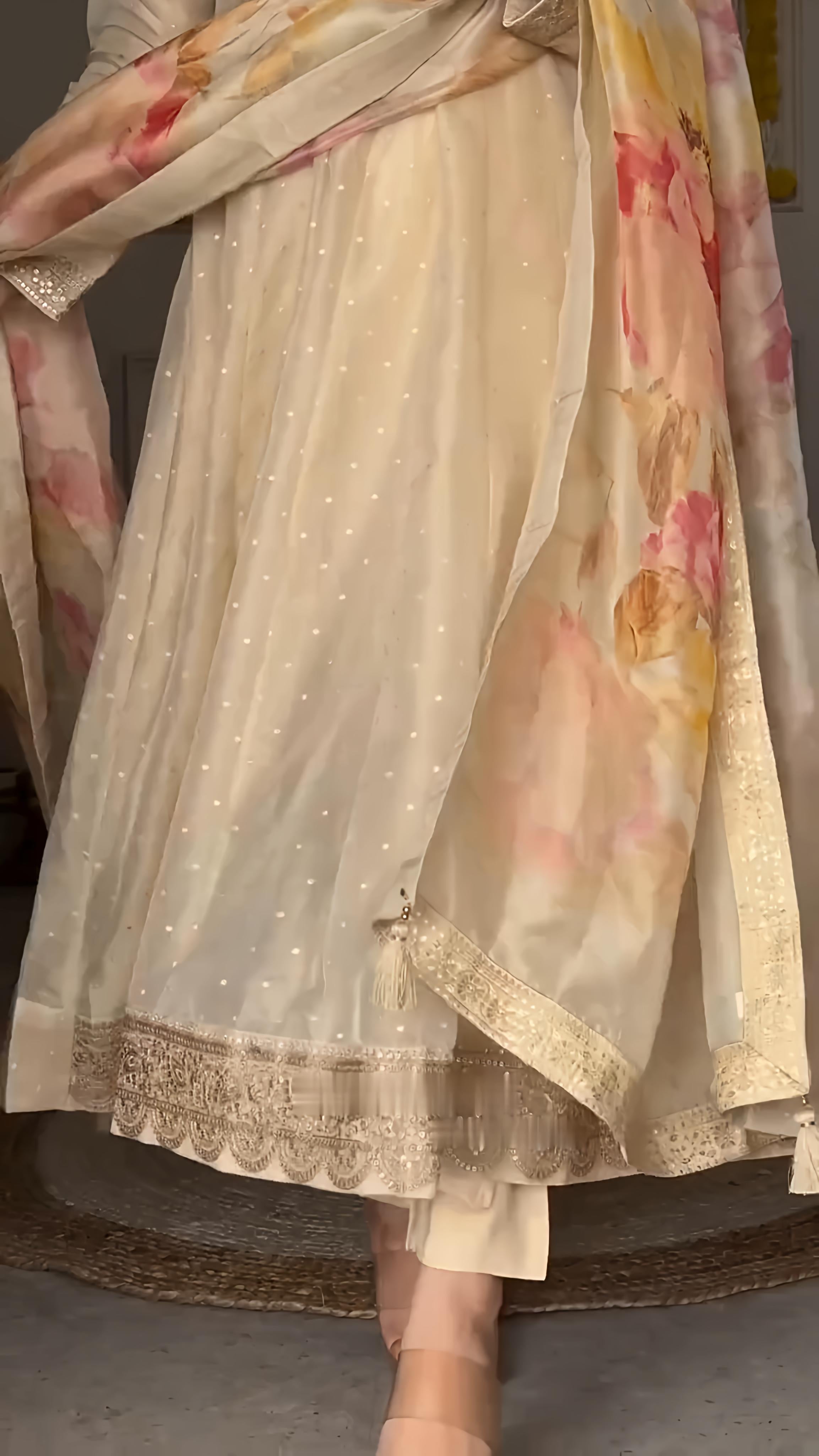 Off-White Anarkali Suit Set