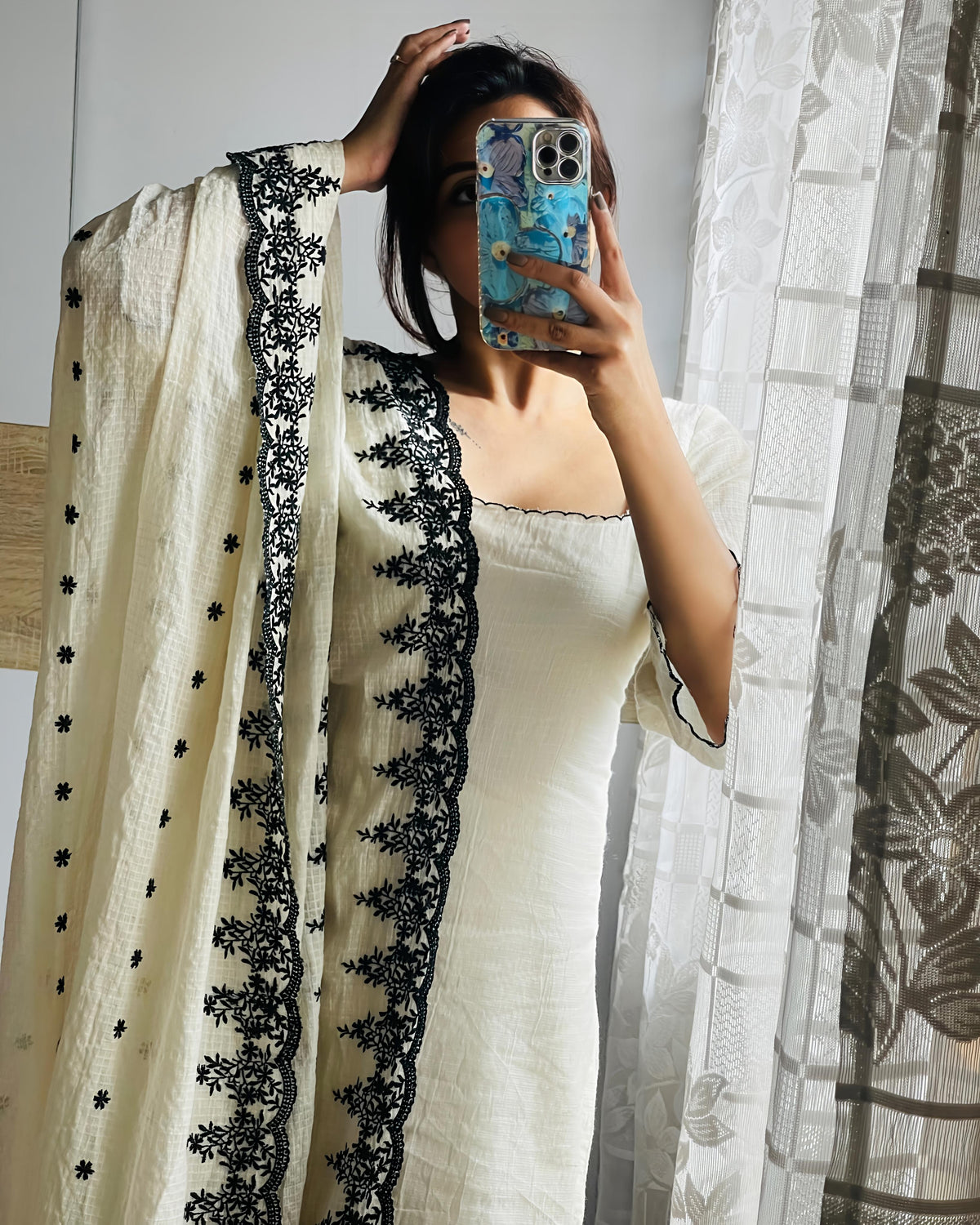 Kota Check Cotton Suit Set