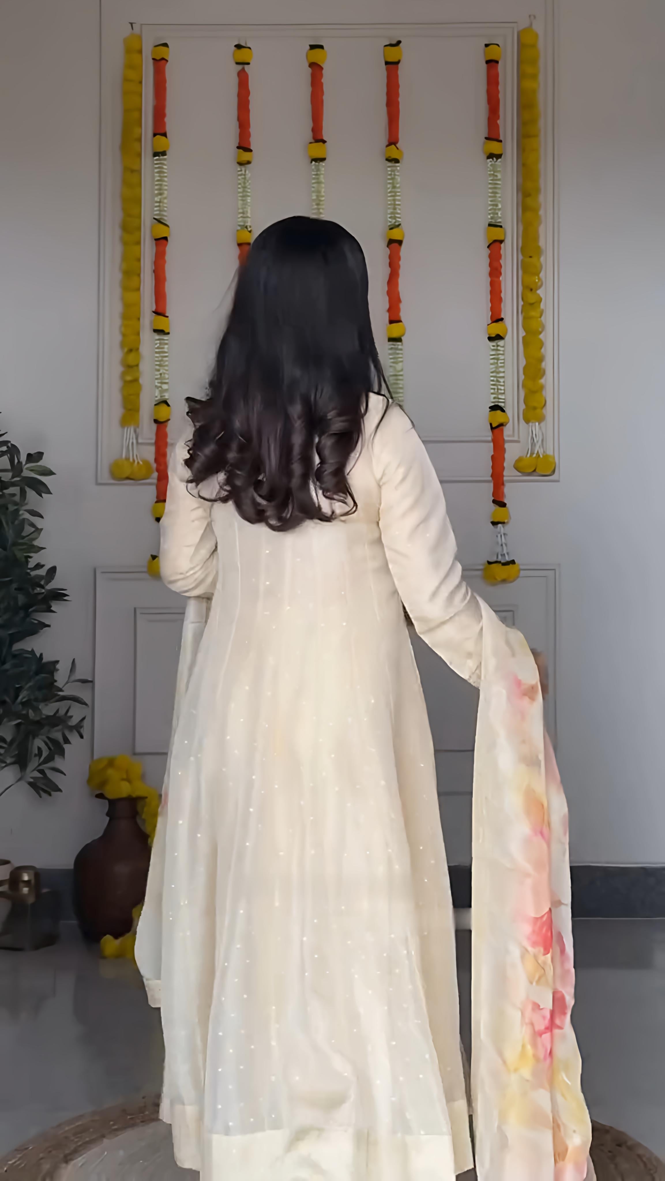 Off-White Anarkali Suit Set