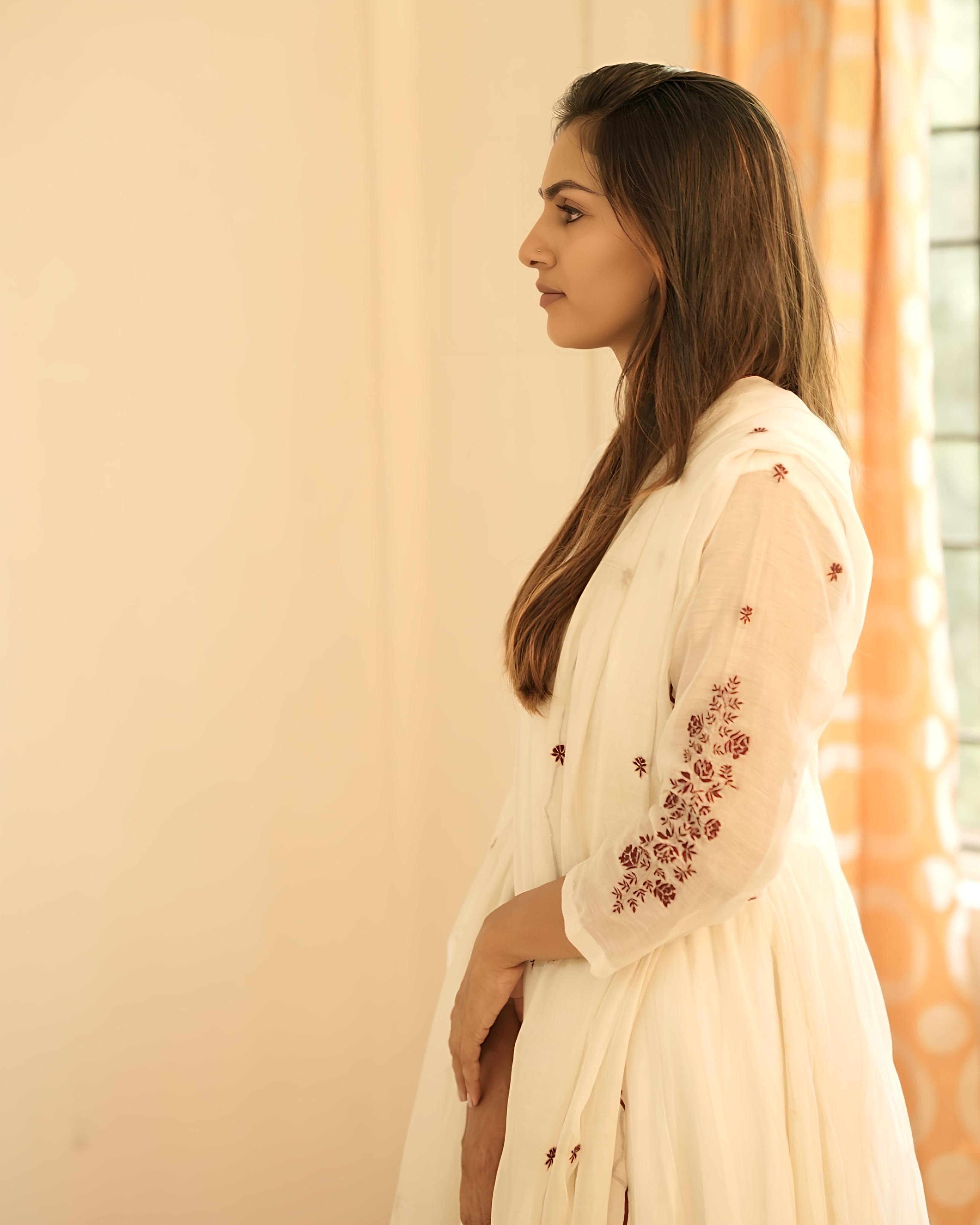 Off-White Bloom Anarkali Set
