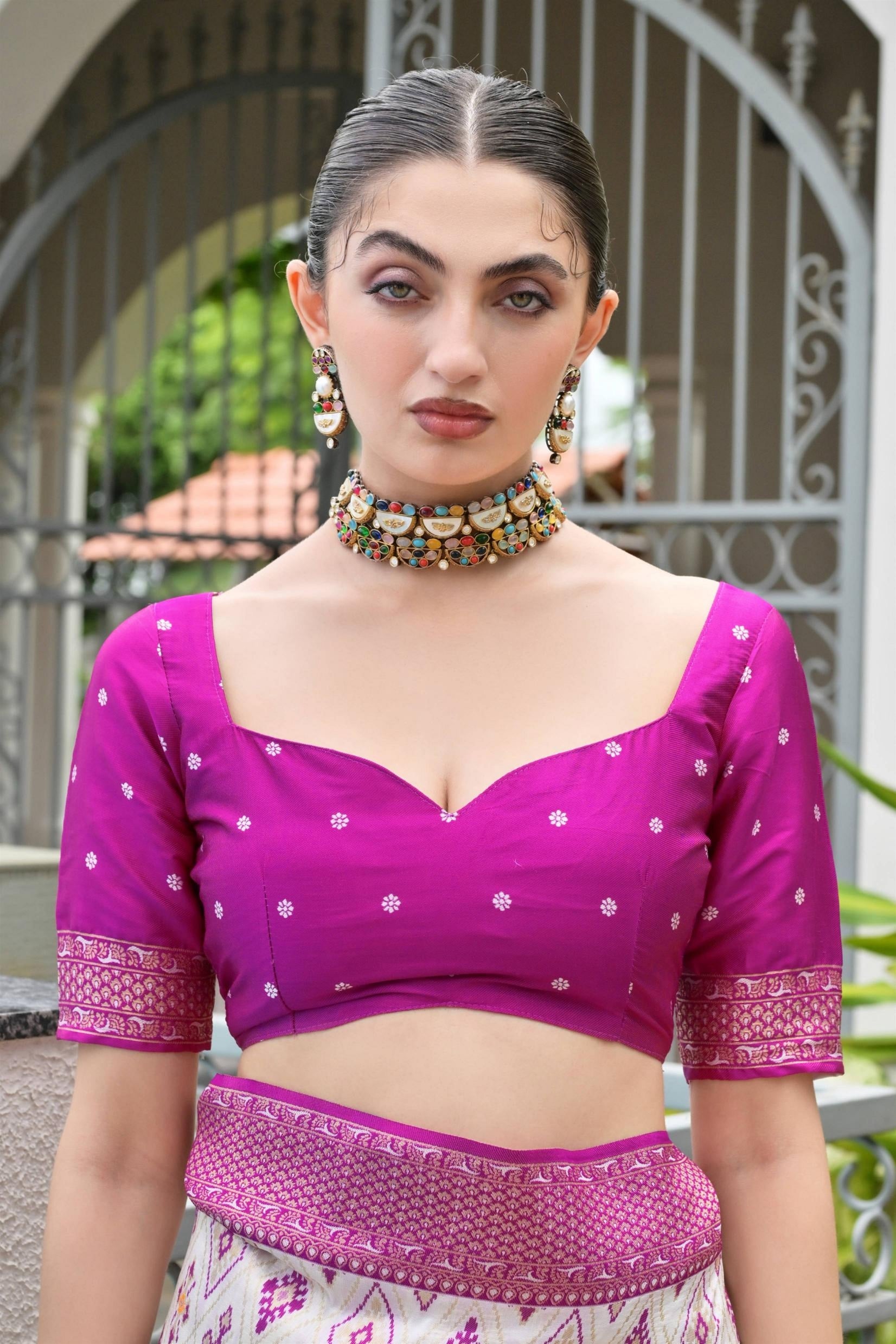 Aadhya Magenta Patola Silk Saree