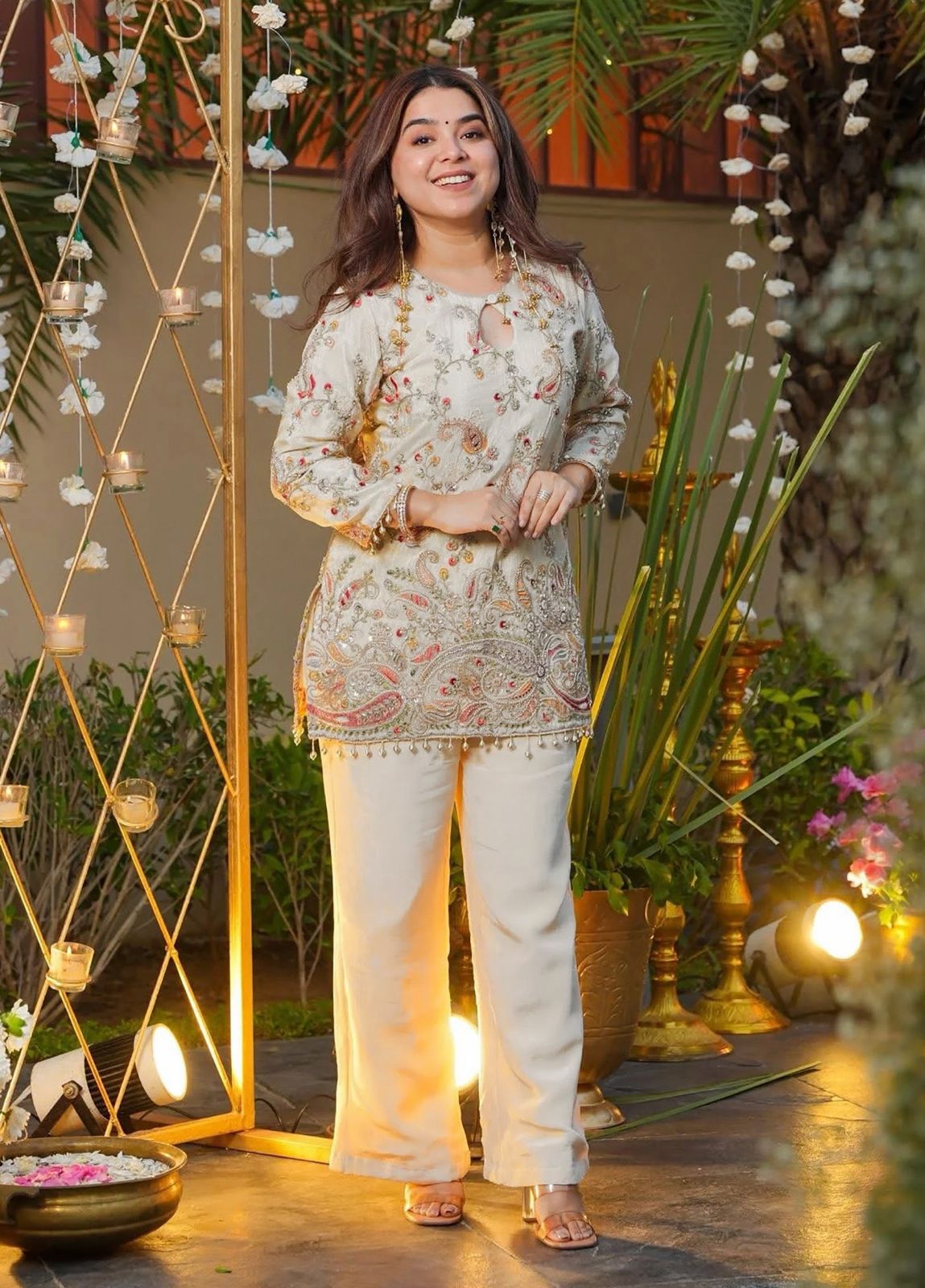 Embroidered French Crepe Co-Ord Set