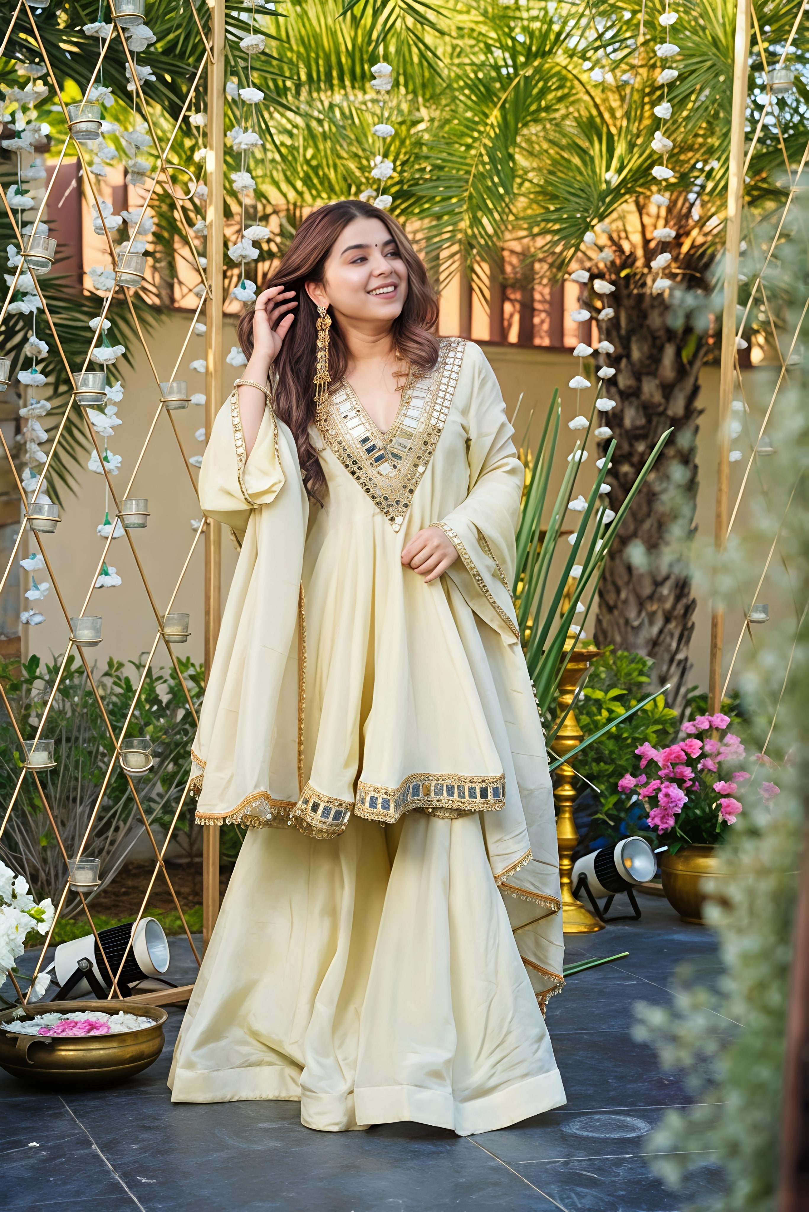 Ivory Sheeshmahal Sharara Set