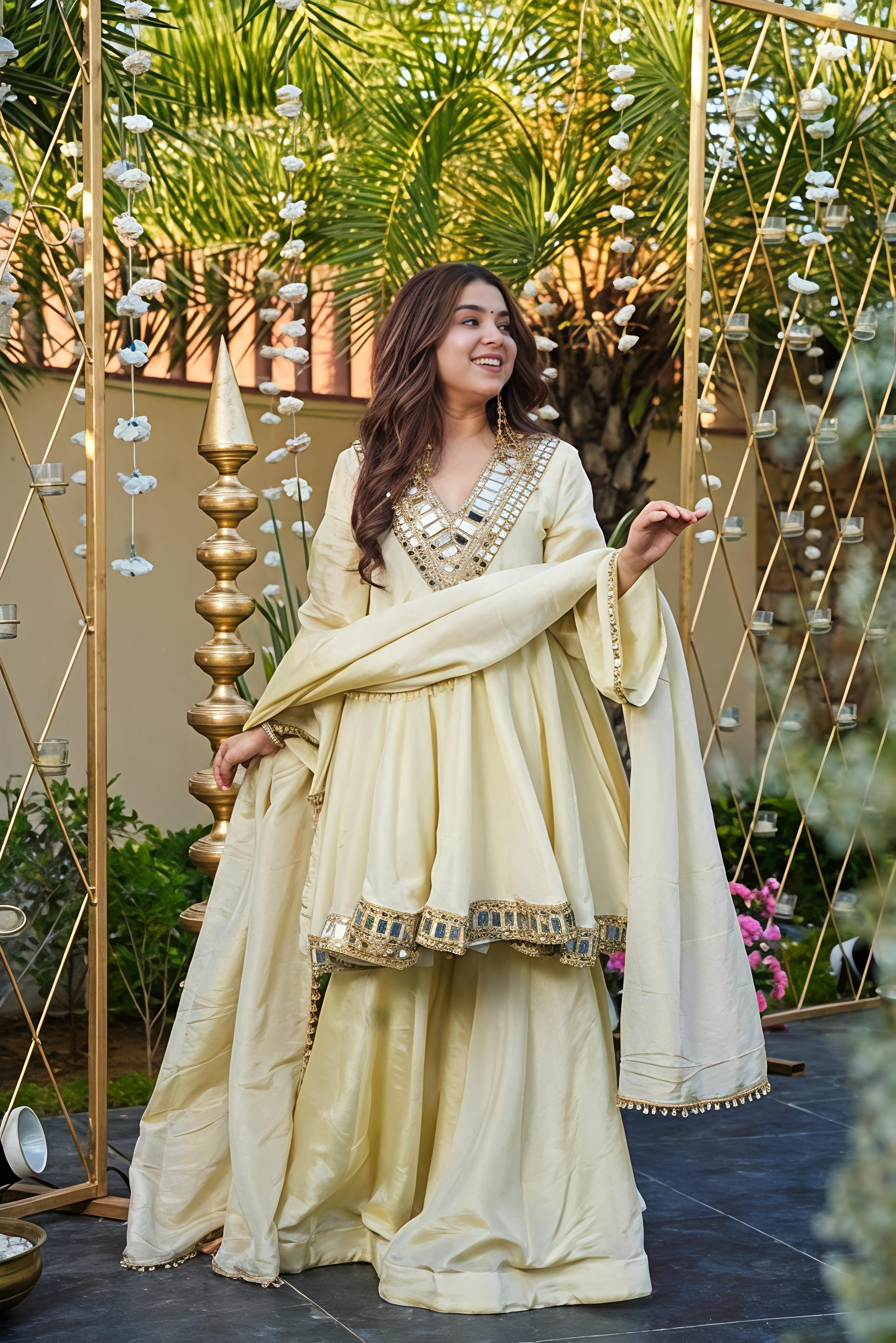 Ivory Sheeshmahal Sharara Set