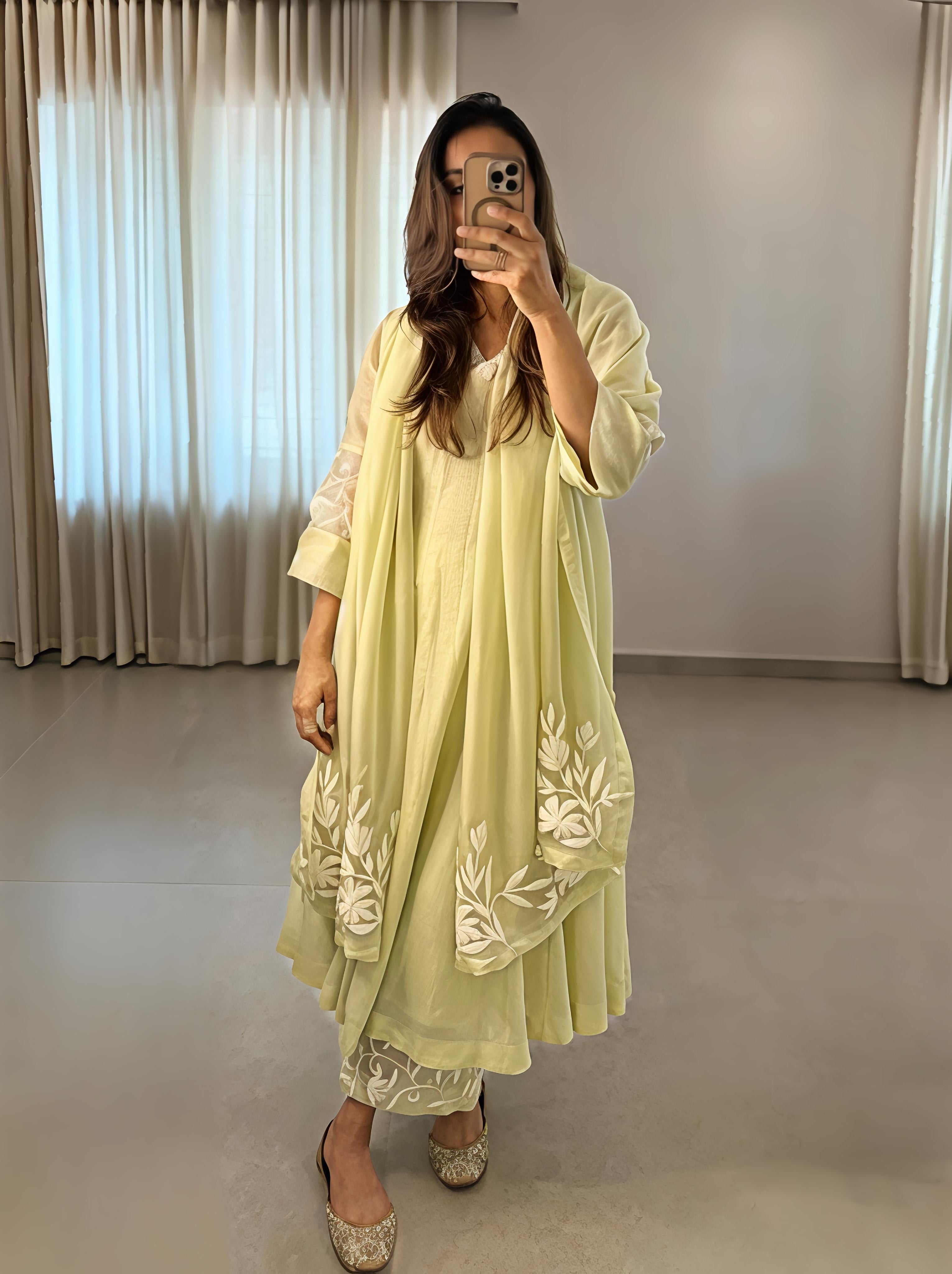 Mint Green Styled In Easy Shapes With Charming Suit