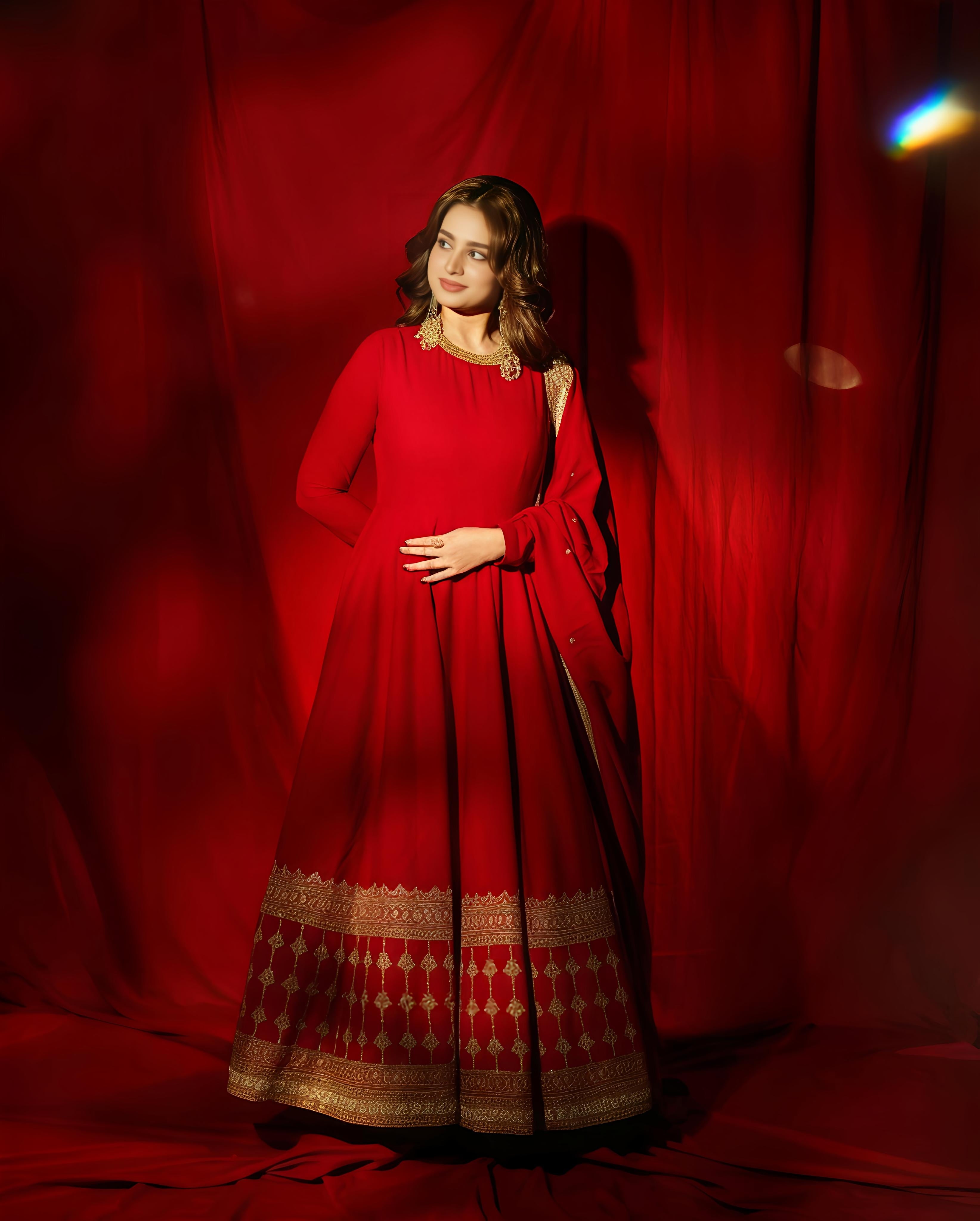 Vichitra Silk Sequins Gown Set