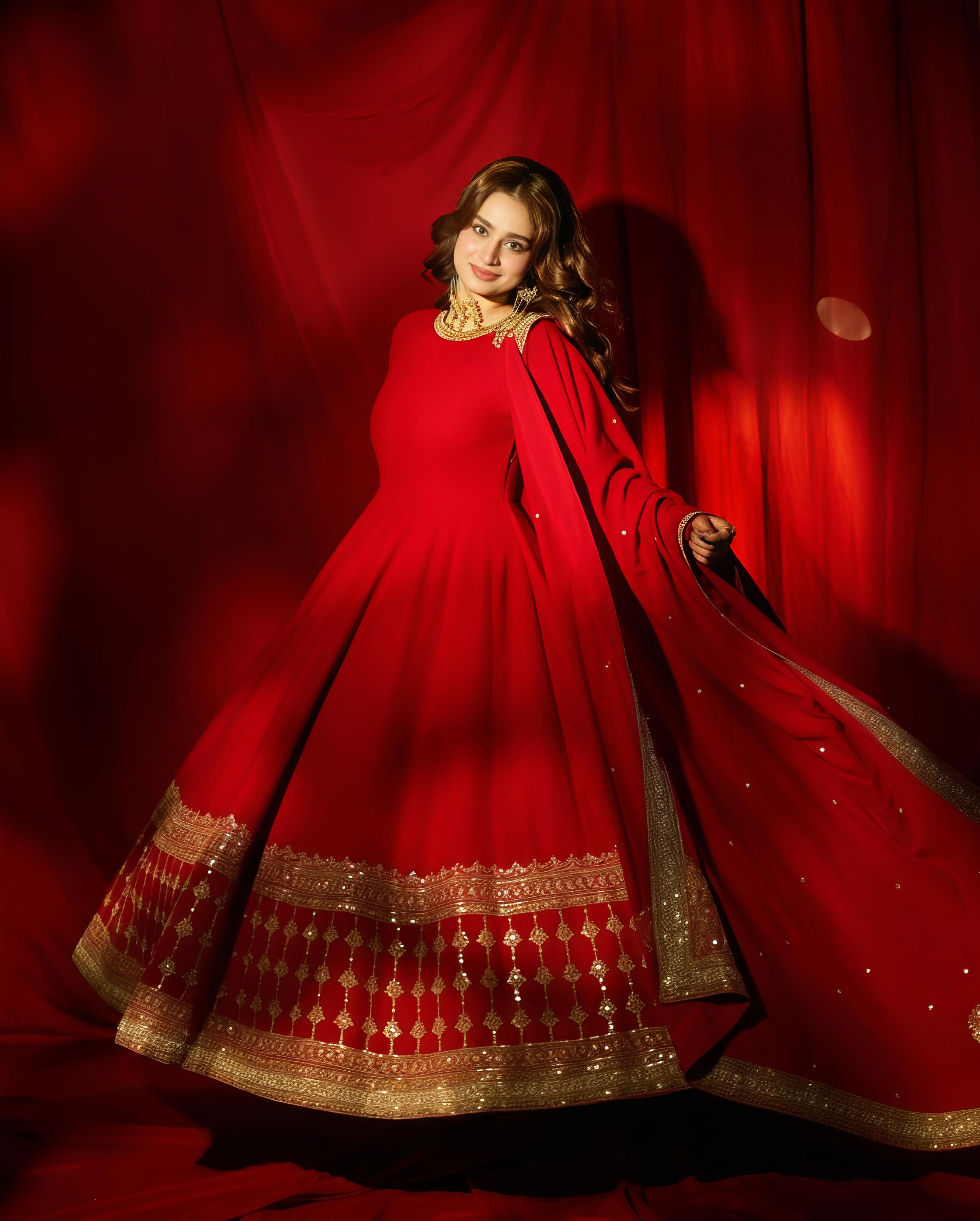 Vichitra Silk Sequins Gown Set