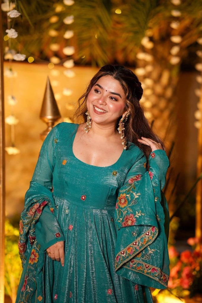 Rama Crunchy Silk Party Wear Embroidery Suit Set