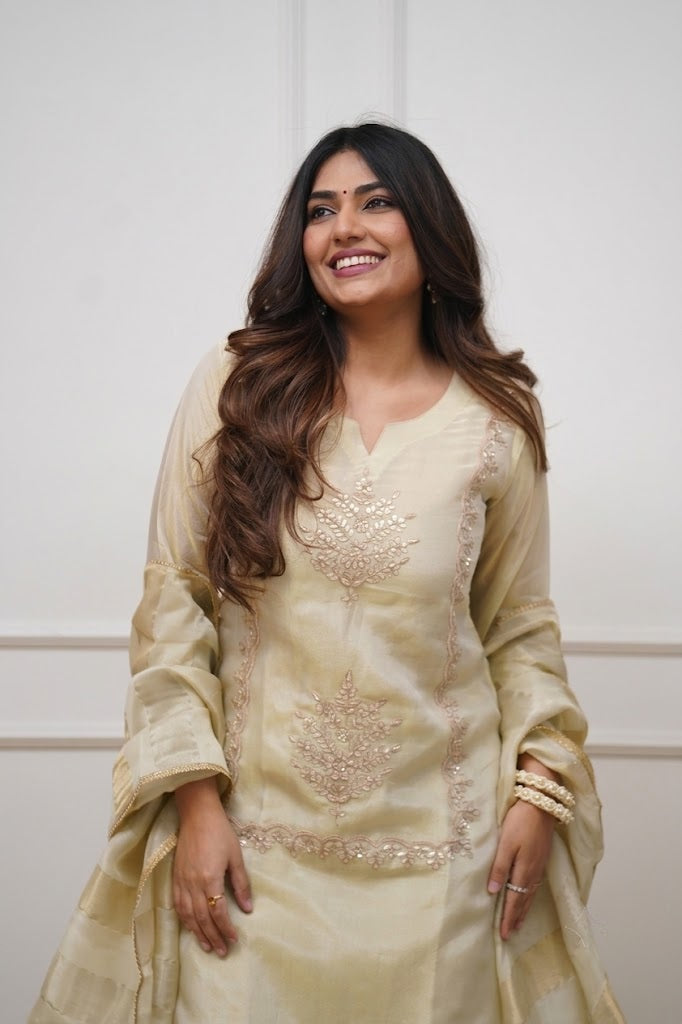 Women Ethnic Motifs Embroidered Kurta with Palazzos & Dupatta