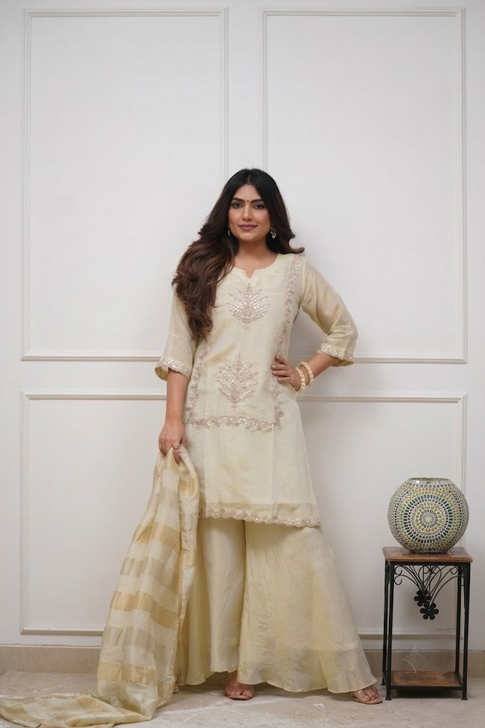 Women Ethnic Motifs Embroidered Kurta with Palazzos & Dupatta