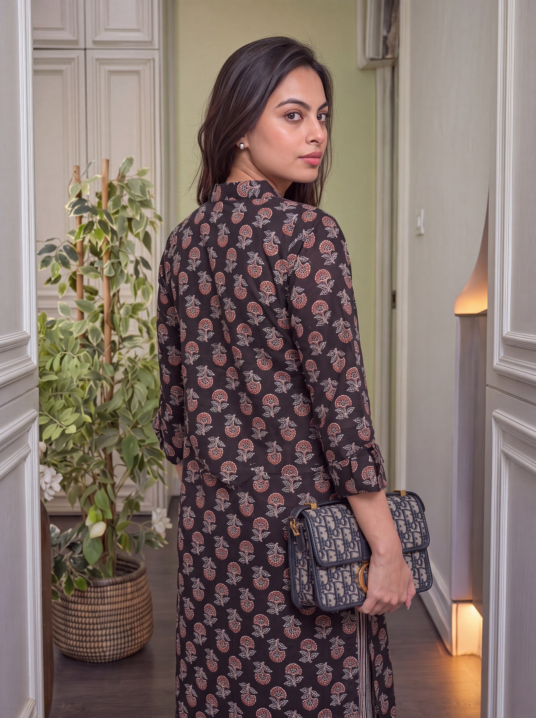 Women Ethnic Motifs Printed Regular Pure Cotton Kurta with Trousers