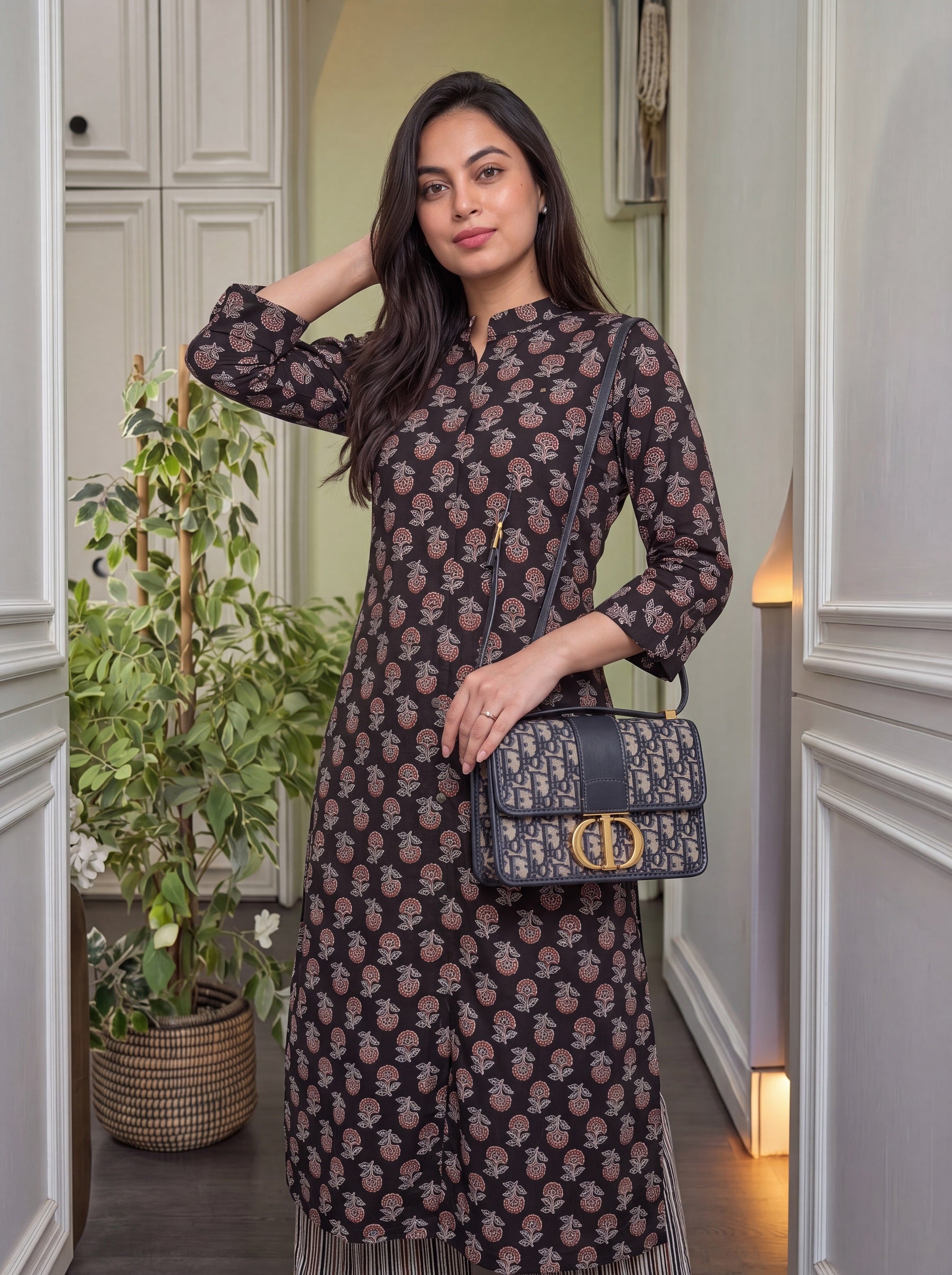 Women Ethnic Motifs Printed Regular Pure Cotton Kurta with Trousers