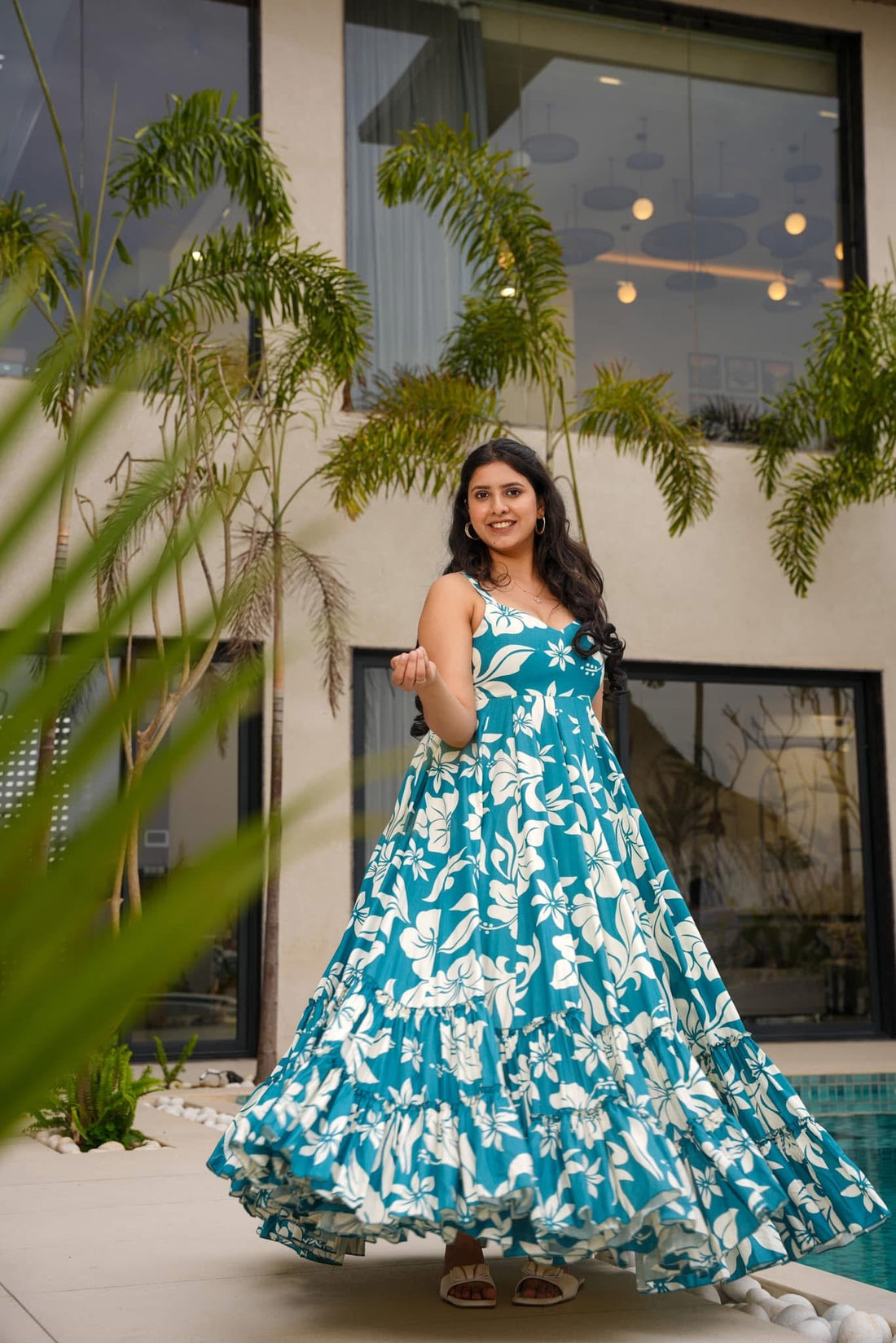 Kalini Women Floral Print Formal Maxi Dress