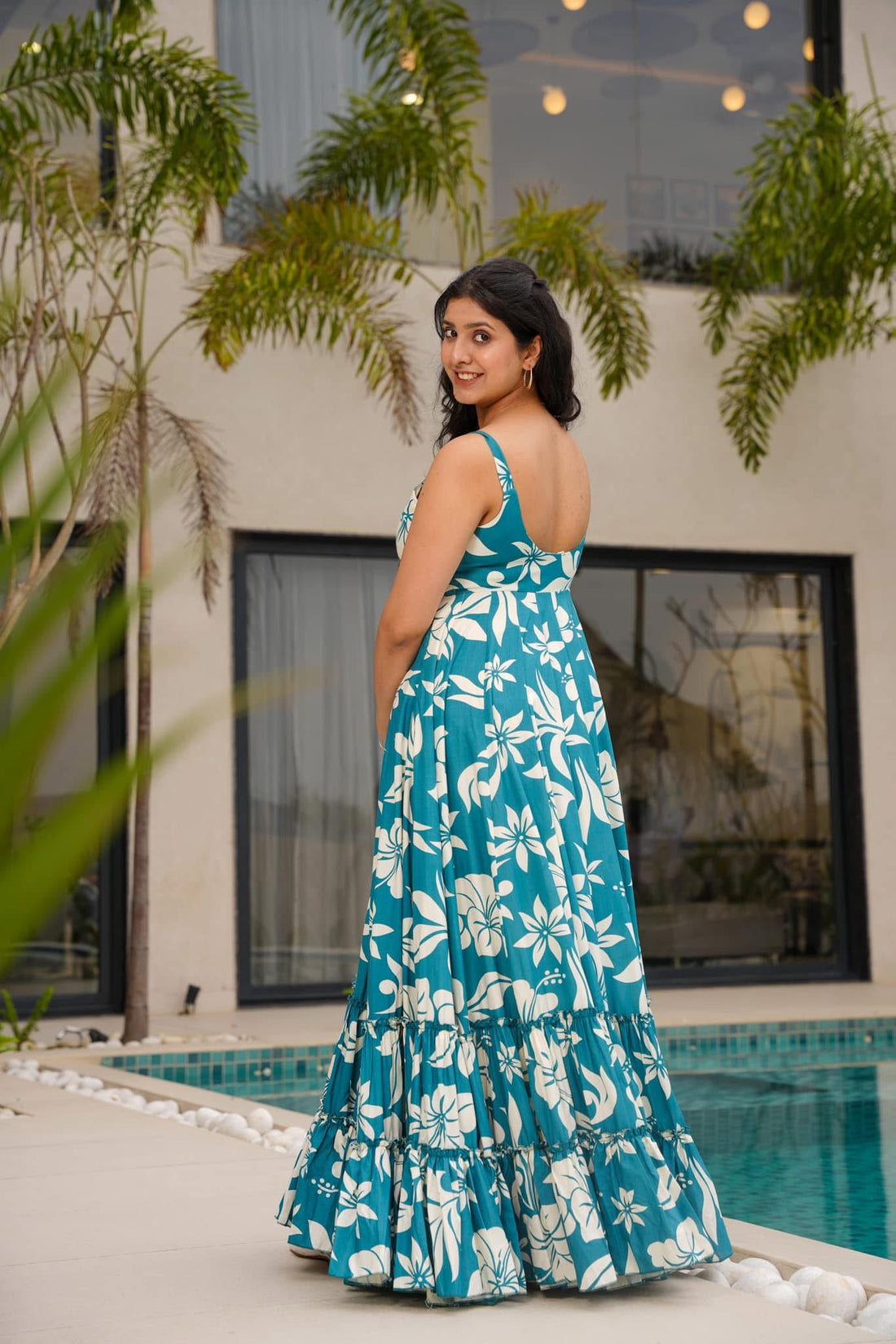 Kalini Women Floral Print Formal Maxi Dress